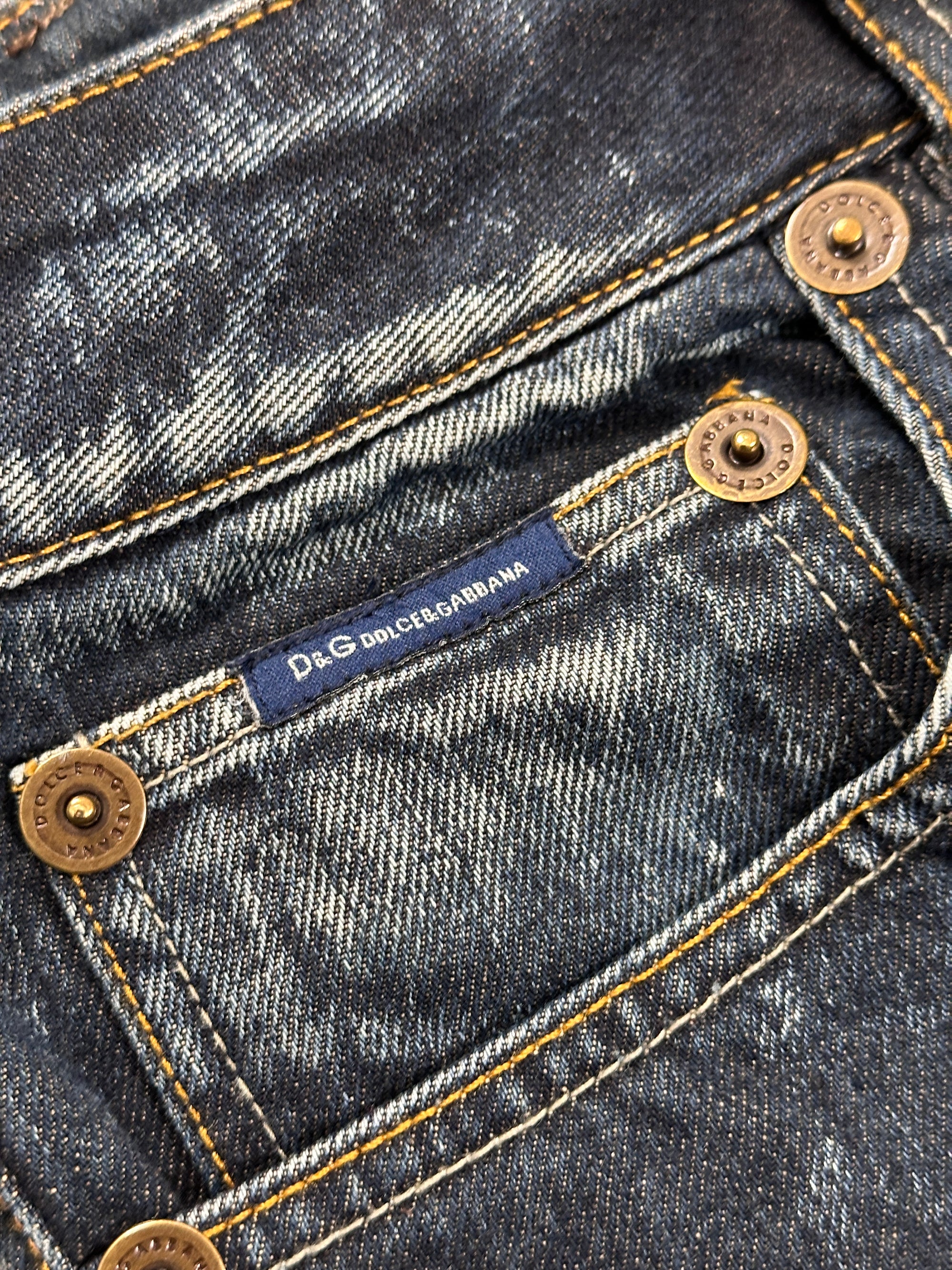 2000s D&G Dolce & Gabbana Metal Plate Baggy open leg grail archive y2k W36 L34
