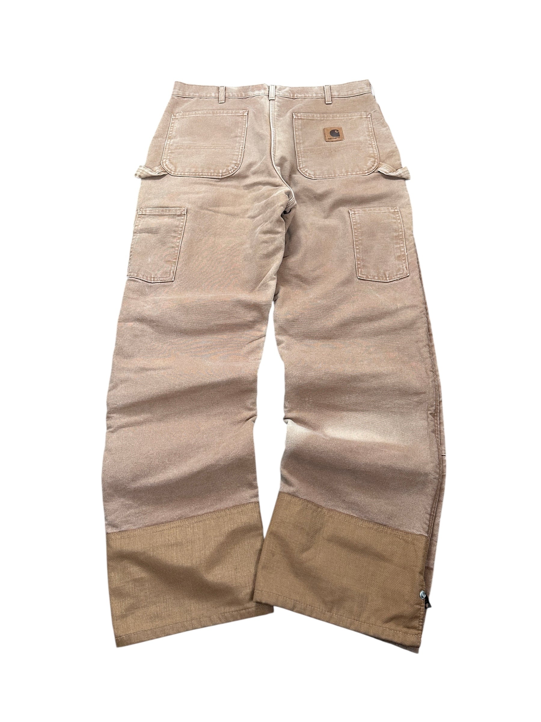 1990s Carhartt Double Knee Thermal Fleece Beige/ Sand W34 L36