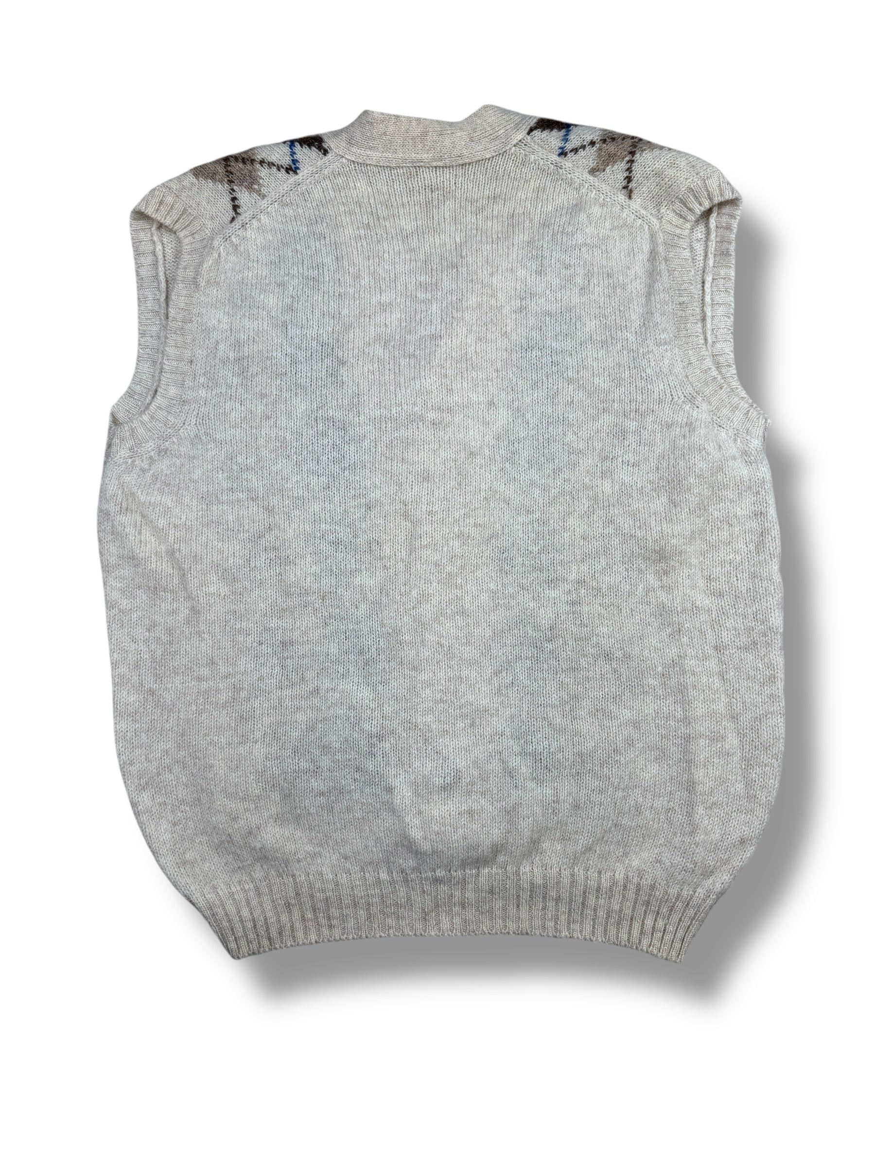 1990s Kappa Pullunder Shetlandwolle Weiß/Creme L