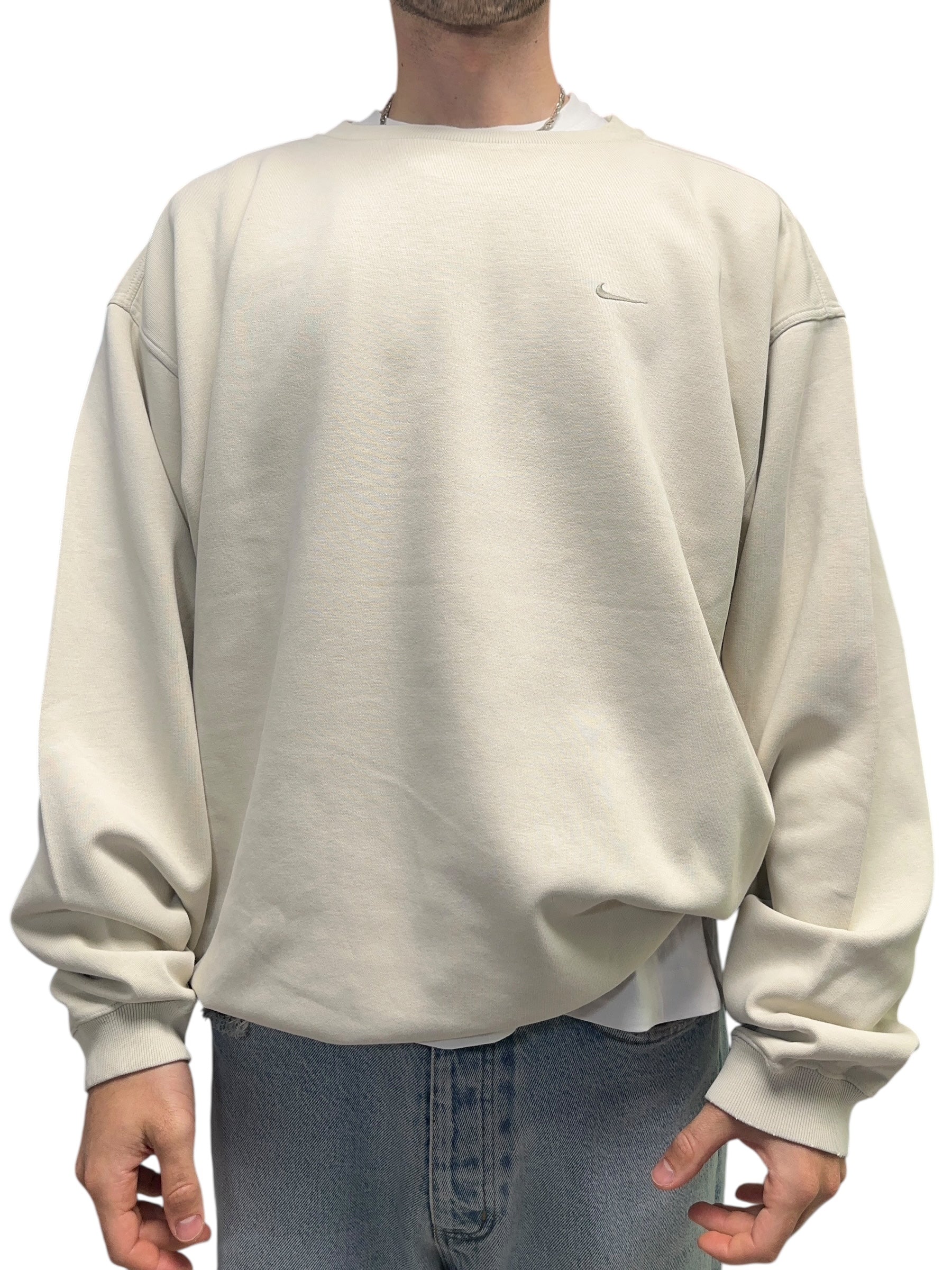 2000s Nike Sweater Beige Baggy XXL