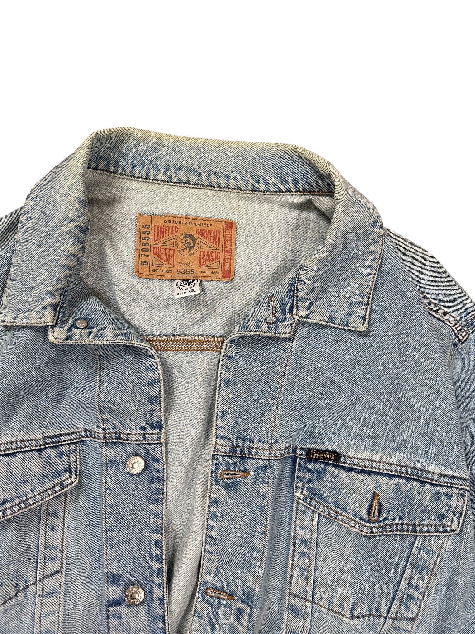 1990s Diesel Jeansjacke Hellblau XL/XXL