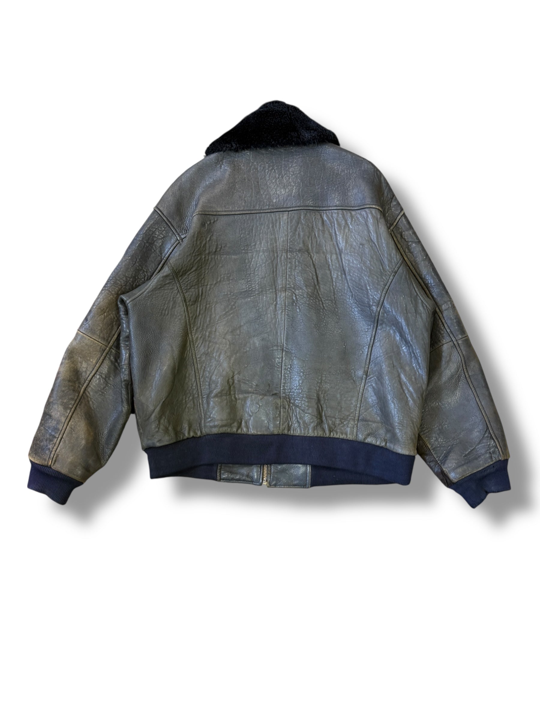 1970s Amerikanische Fliegerjacke Echtleder Lederjacke | M-L