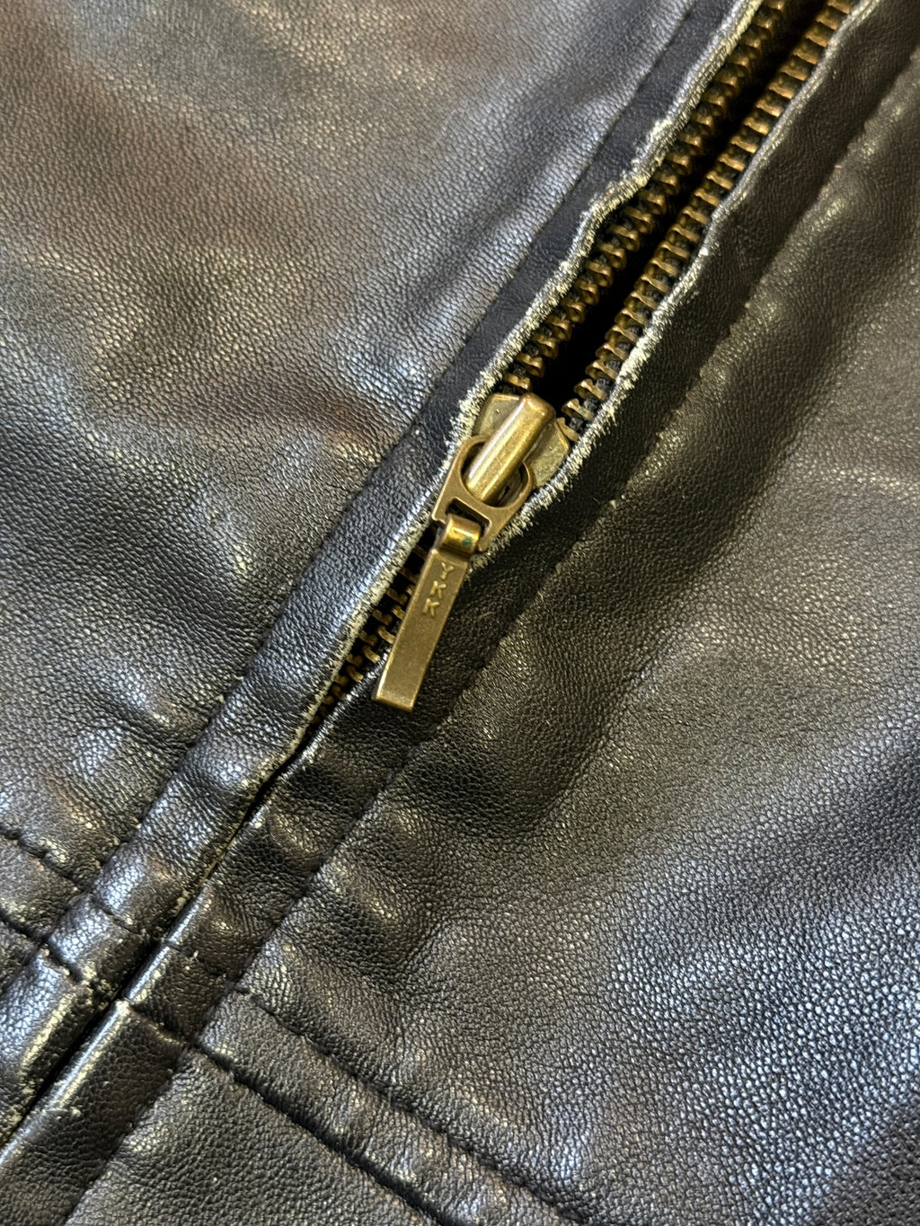 2000s Biker Lederjacke Schwarz | Lammleder | S–M