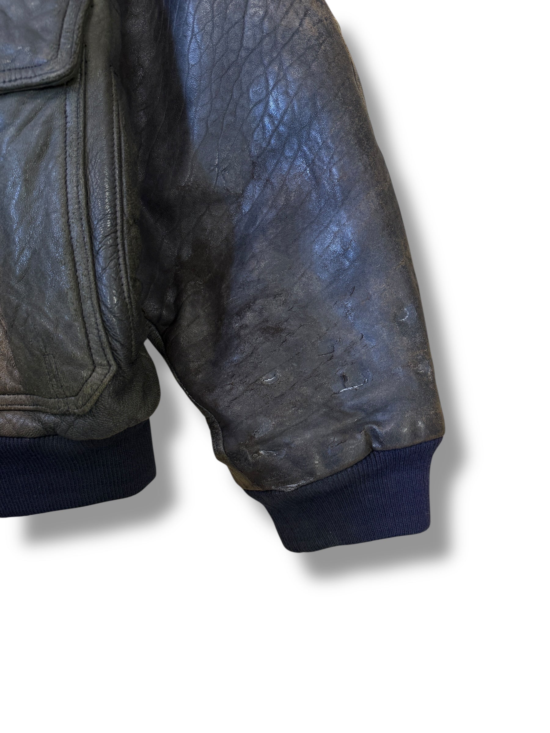 1970s Amerikanische Fliegerjacke Echtleder Lederjacke | M-L