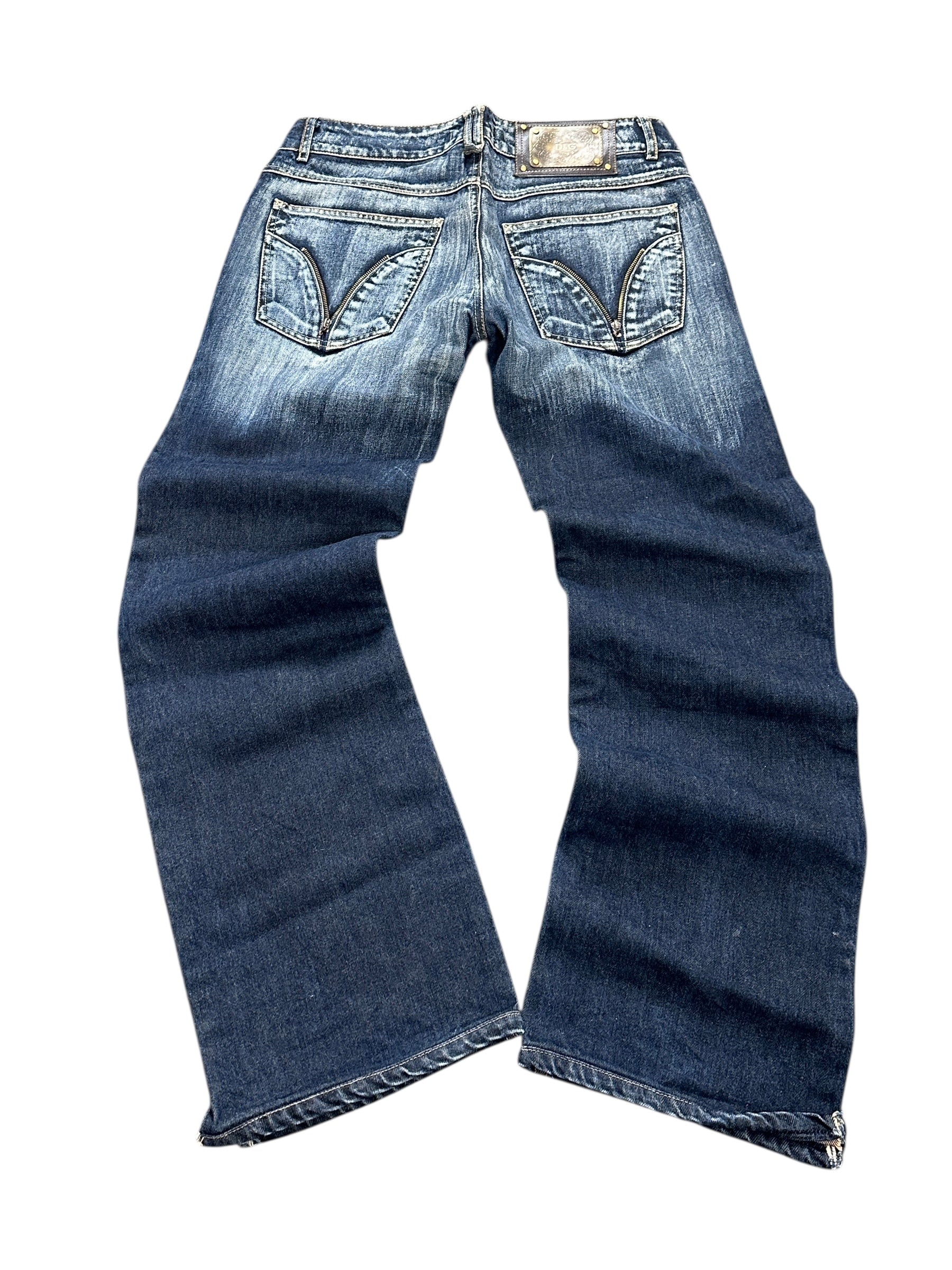 2000s D&G Dolce & Gabbana Metal Plate Baggy open leg grail archive y2k W36 L34