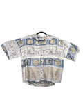 1980s Abstract Seide Shirt L-XL