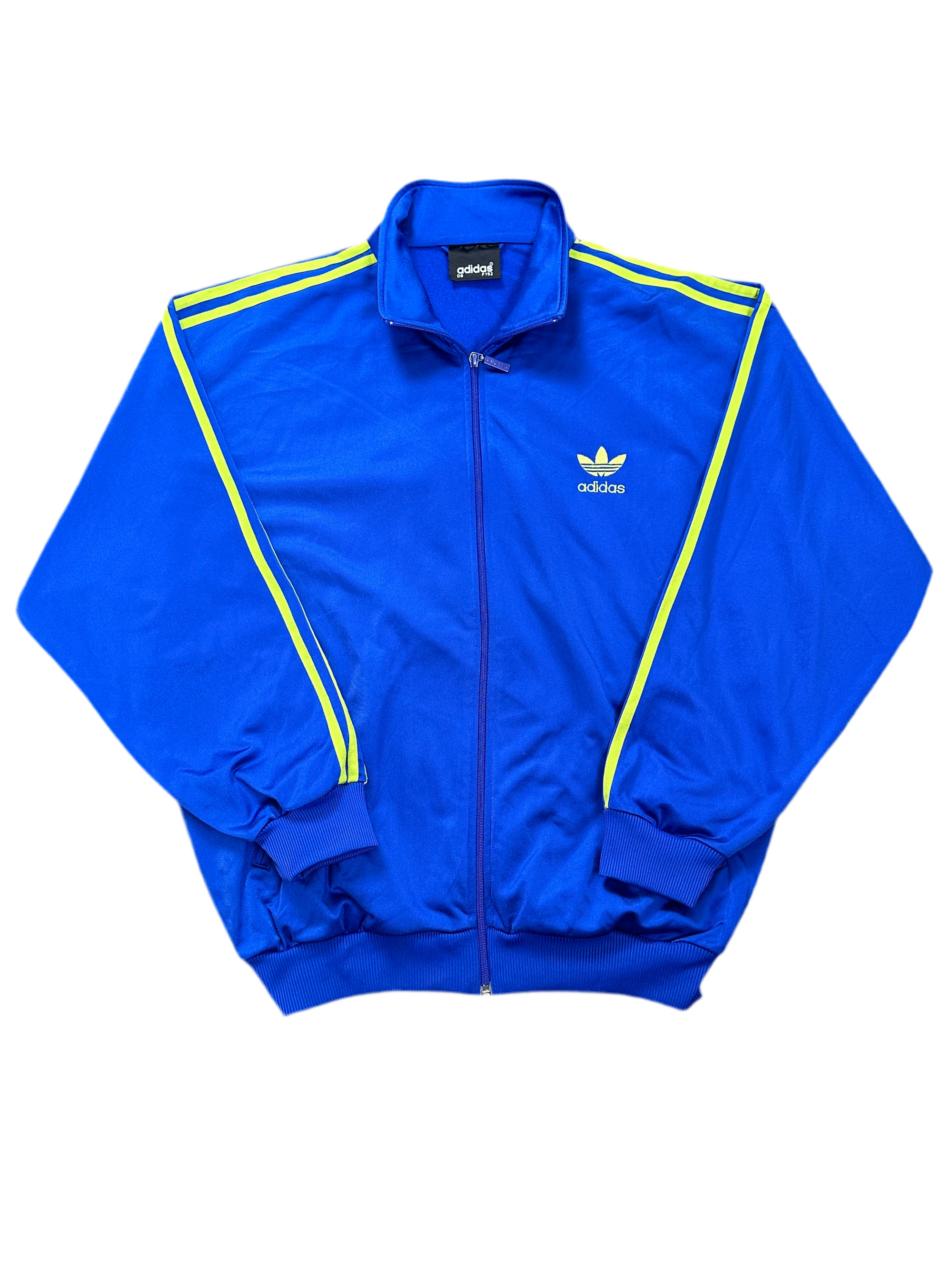 1980s Adidas Firebird Trainingsjacke Firebird Vintage Blau Grün D8 XXL