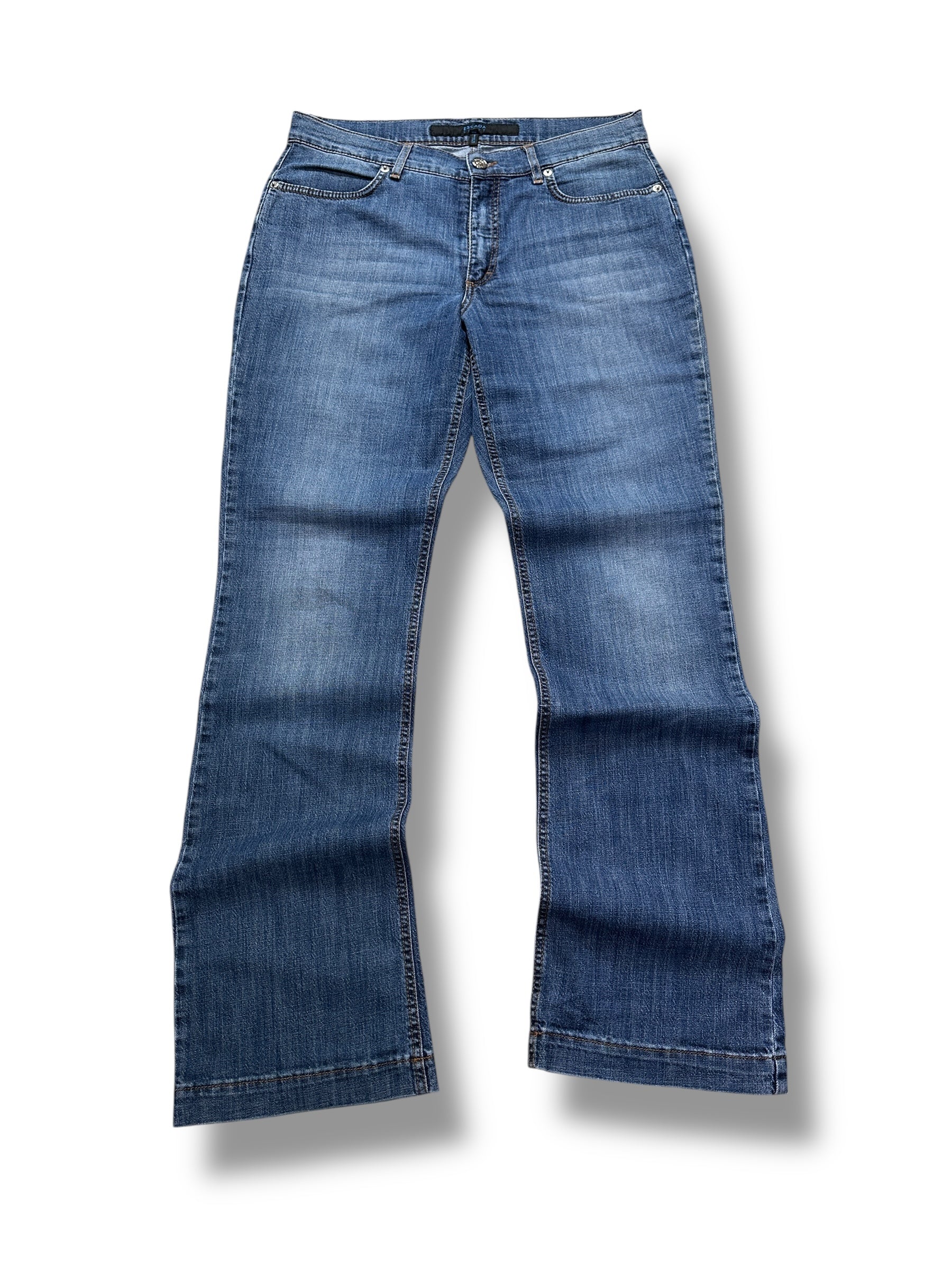 Y2K Escada Sport Bootcut Jeans Blau mit Schmetterlings-Stickerei |42  Women’s W30