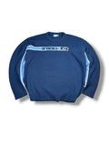 2000s O’Neill Stricksweater Dunkelblau mit Streifen & Spellout | Vintage XL