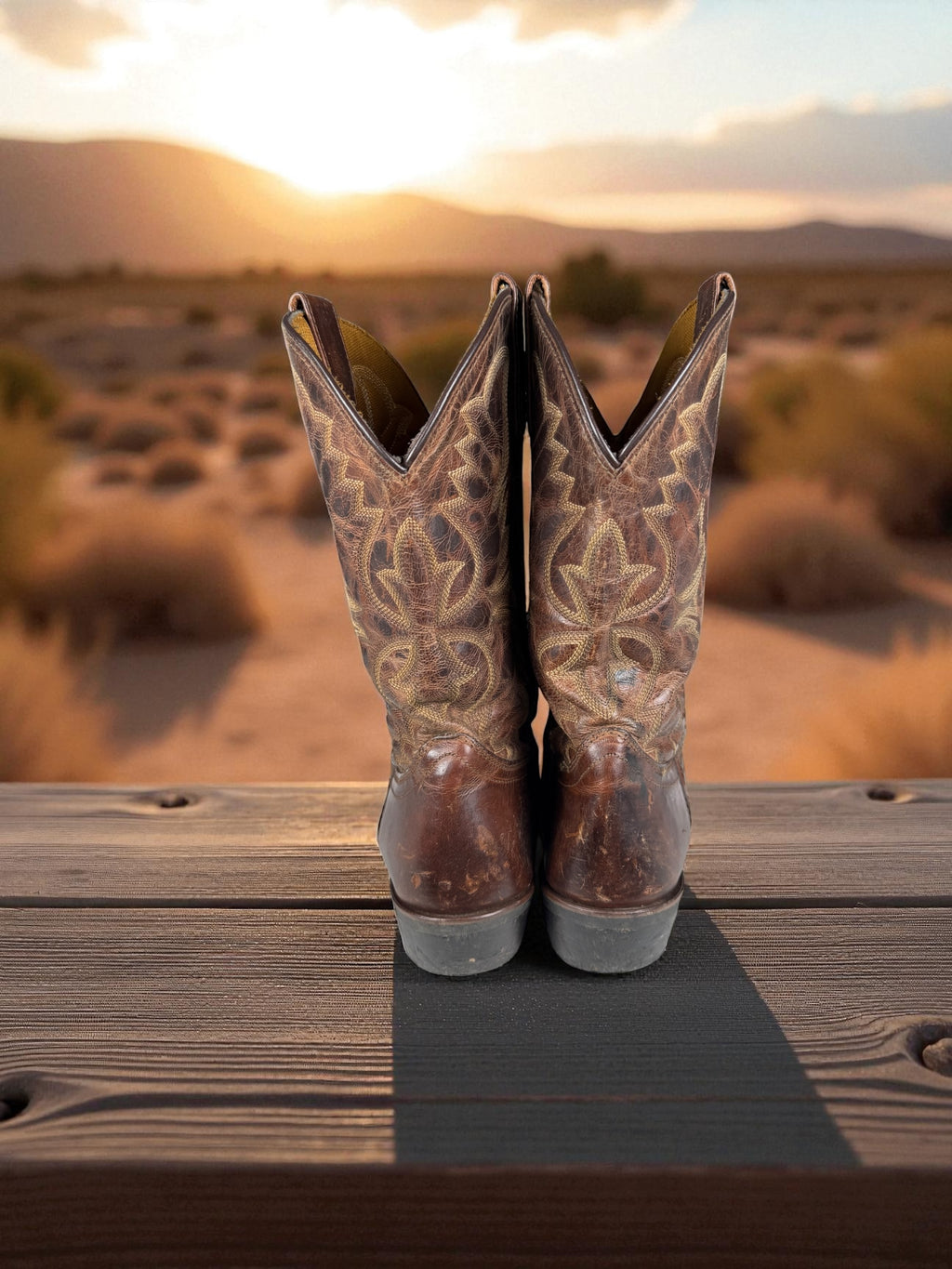 Vintage Western Boots Dunkelbraun Leder | US 8 (EU 41)