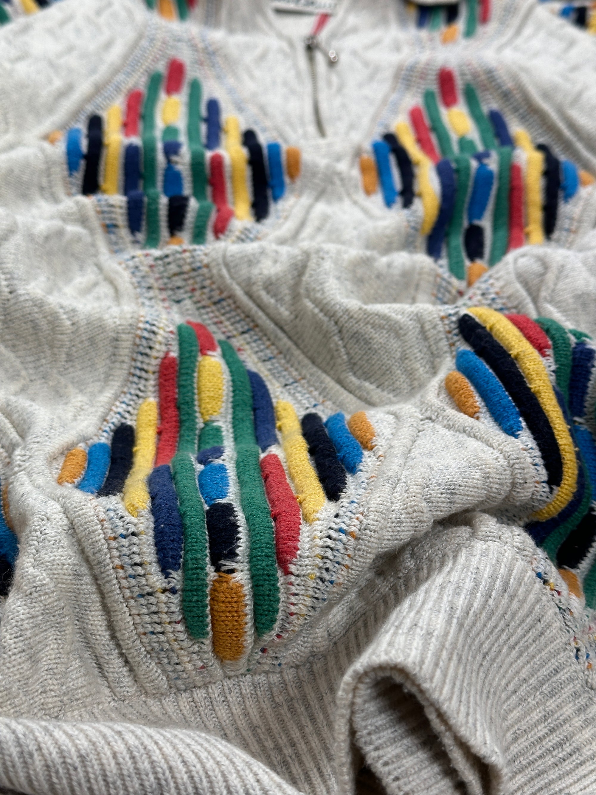 1990s Carlo Colucci Reggae Sweater Kragen Bunt L