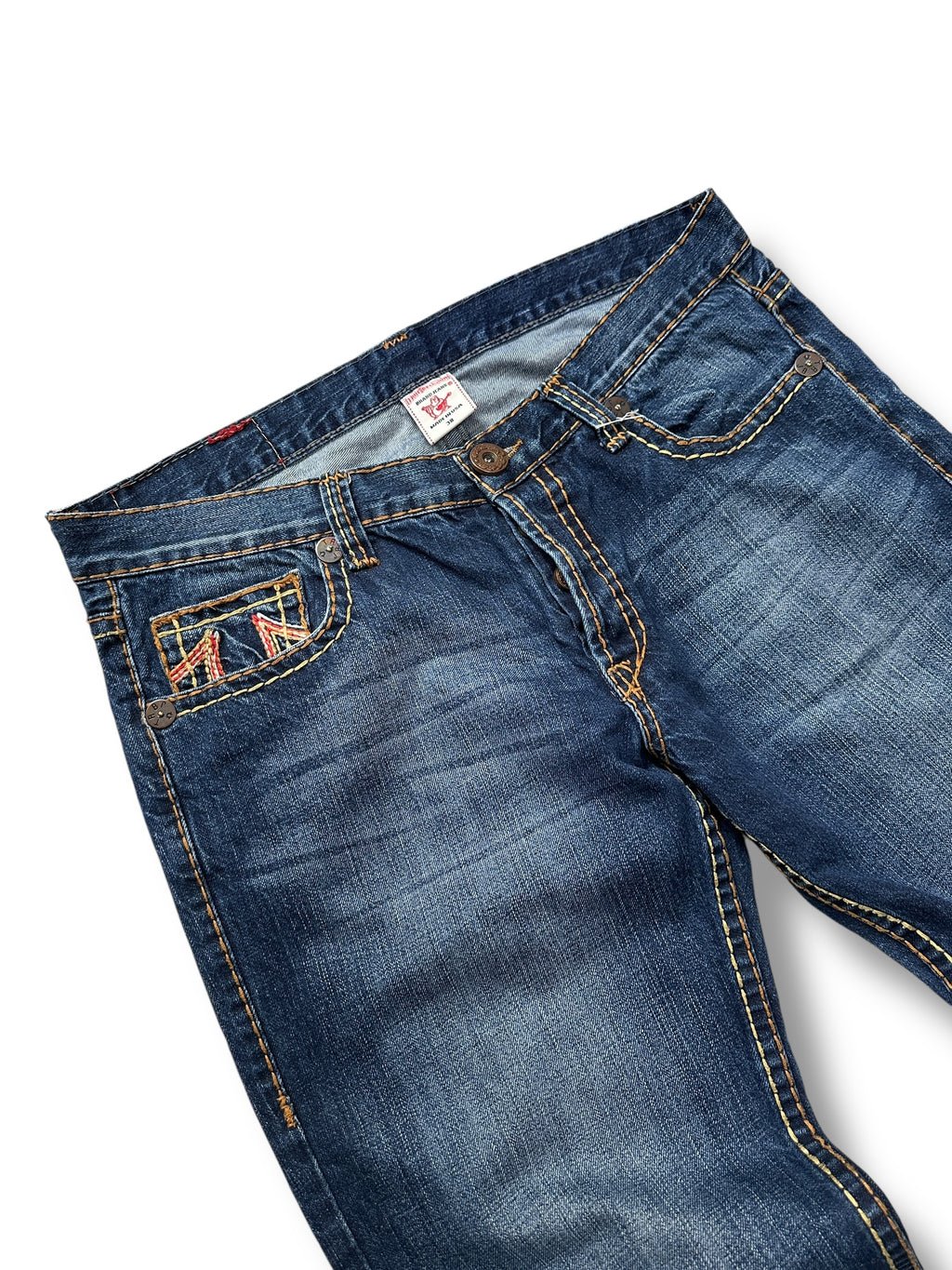 Y2K True Religion Billy Big T Baggy Jeans Dunkelblau Washed | L-XL Men’s W38
