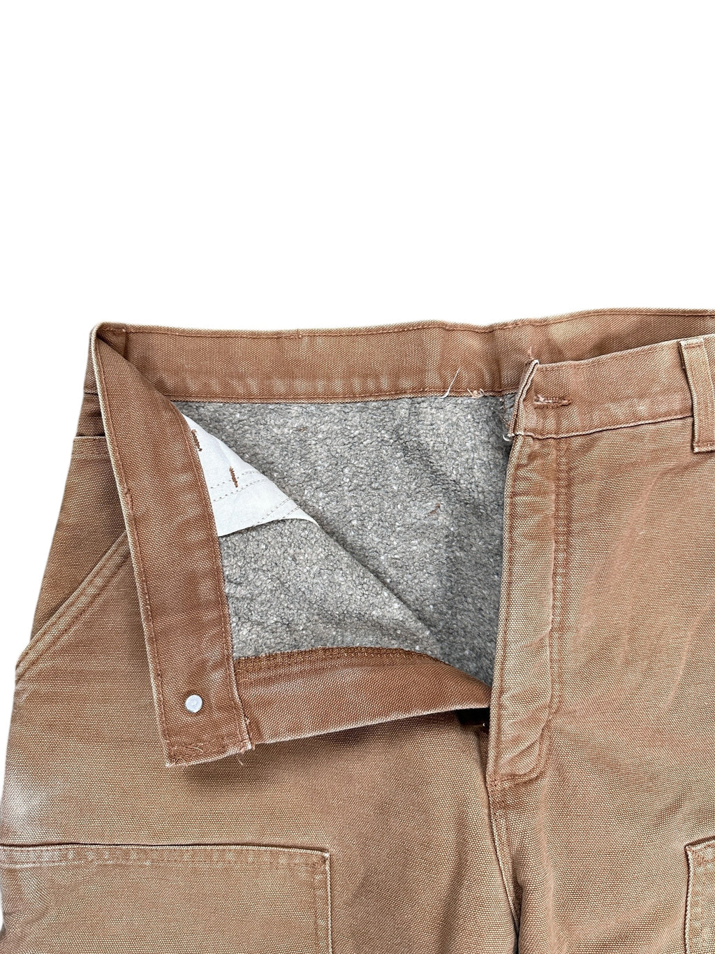 1990s Carhartt Double Knee Thermal Fleece Beige/ Sand W34 L36