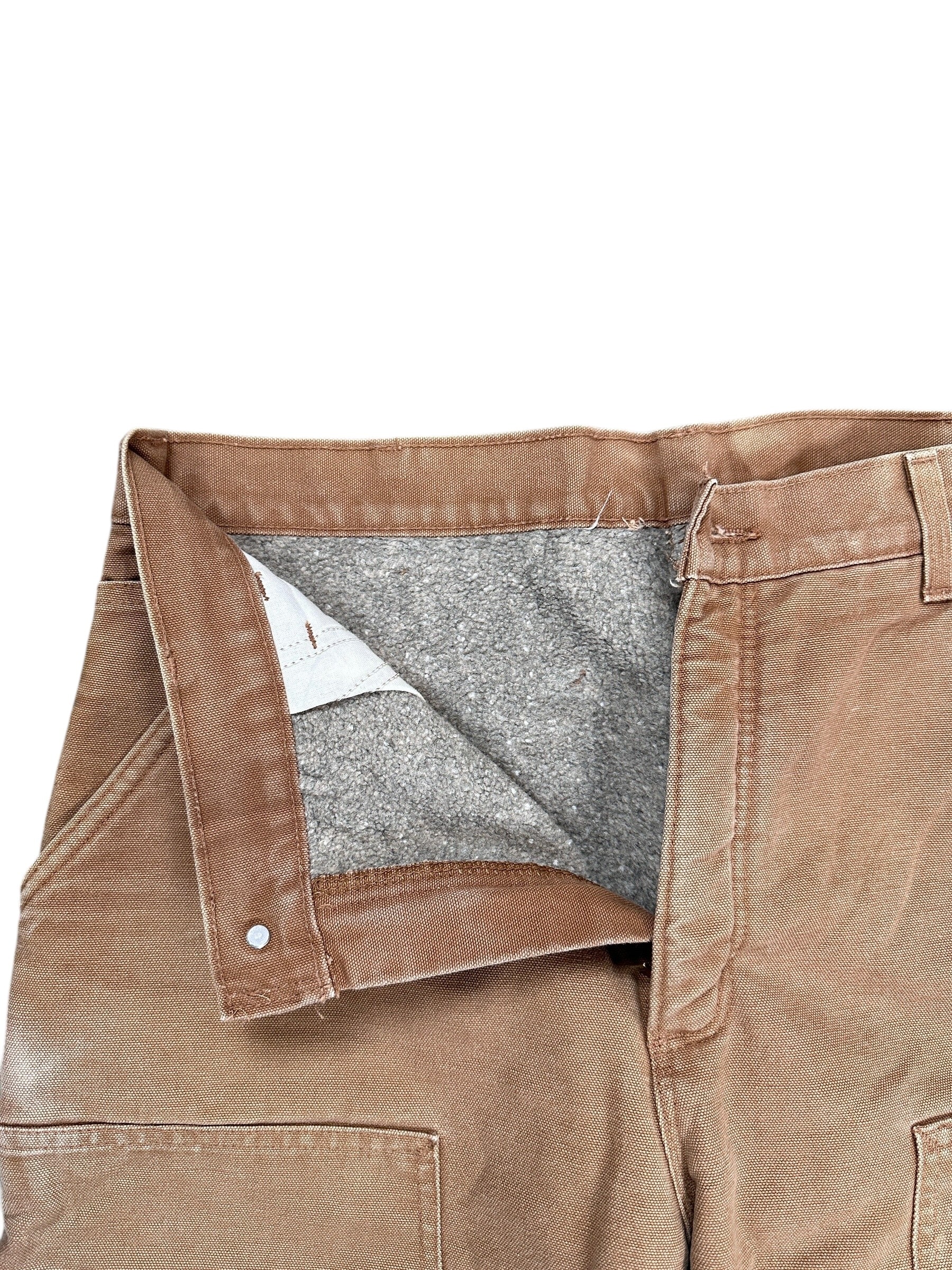 1990s Carhartt Double Knee Thermal Fleece Beige/ Sand W34 L36