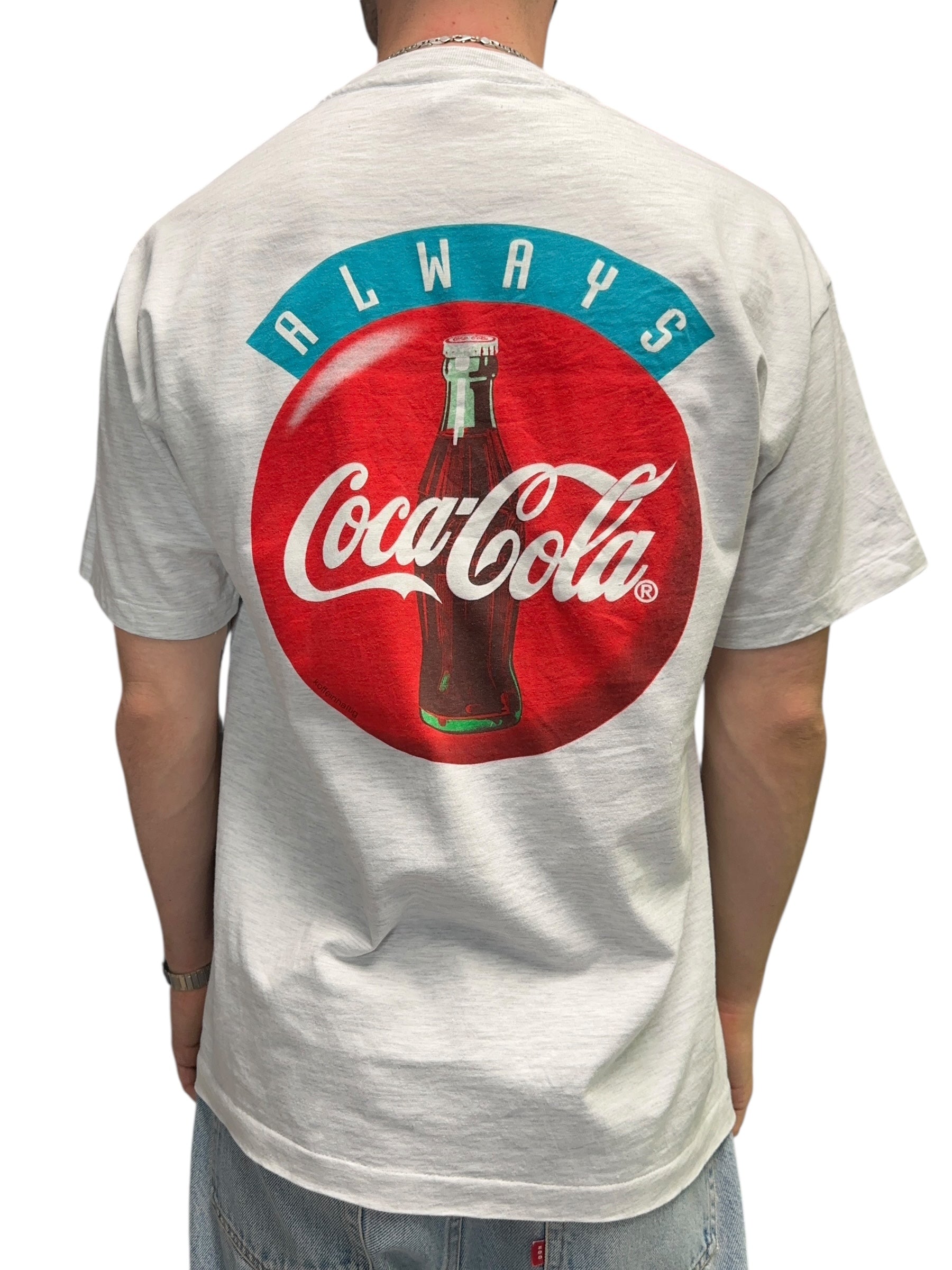 1990s Hanes Beefy T-Shirt Single Stitch Always Coca Cola XL