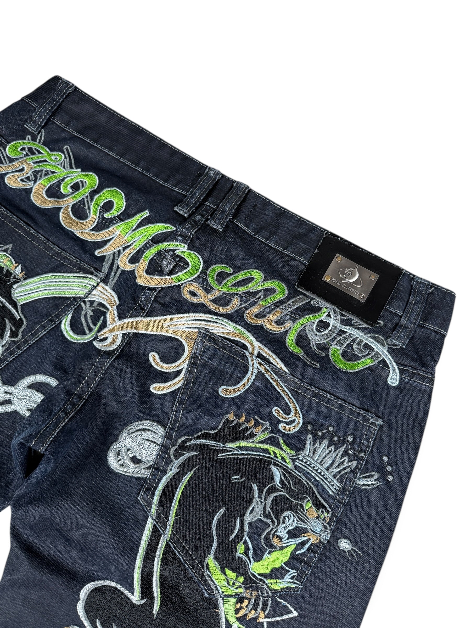 Y2k Avantgarde Japanese Style Ed Hardy Kosmo Lupo Jeans Schwarz | L