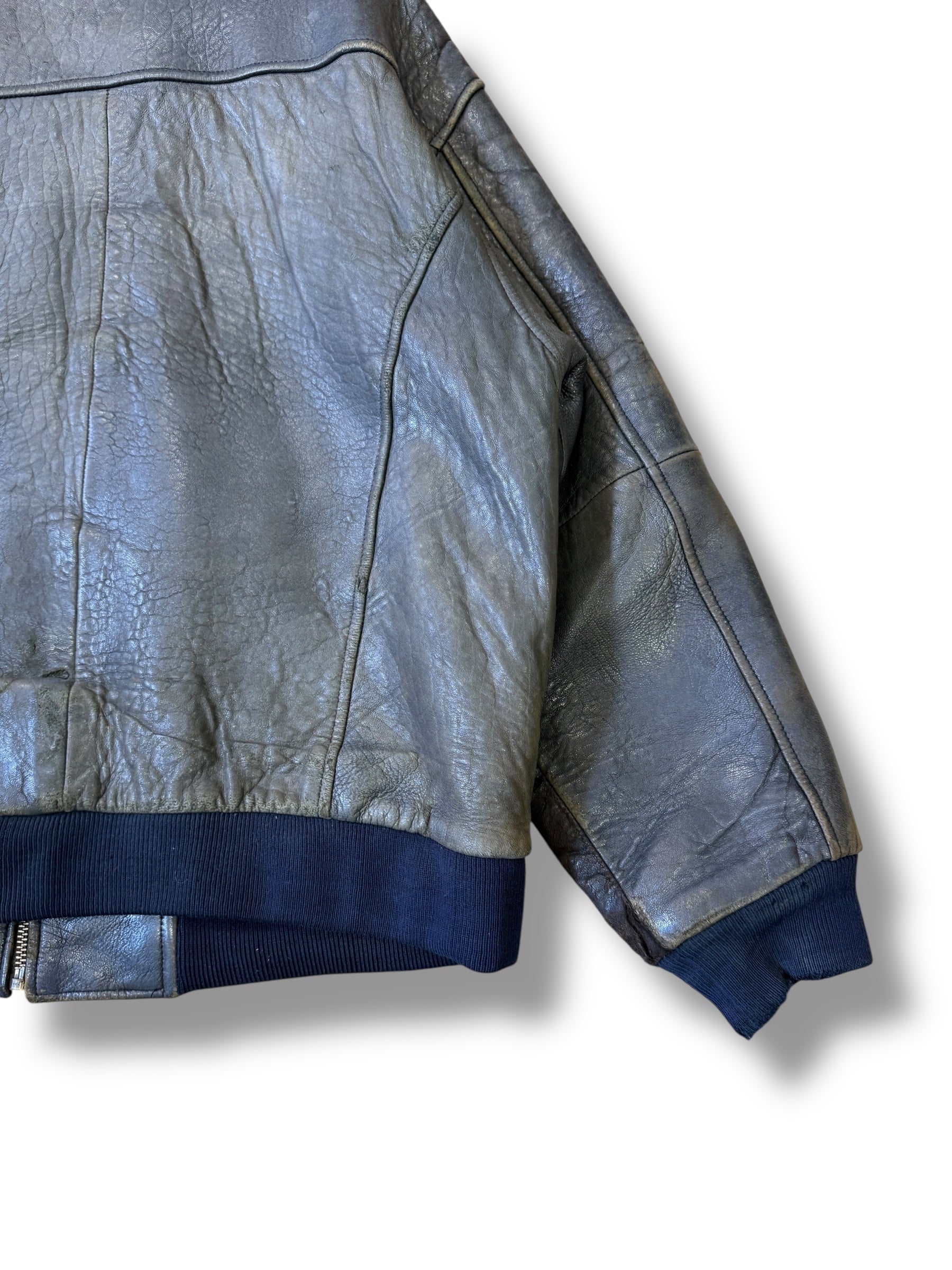 1970s Amerikanische Fliegerjacke Echtleder Lederjacke | M-L