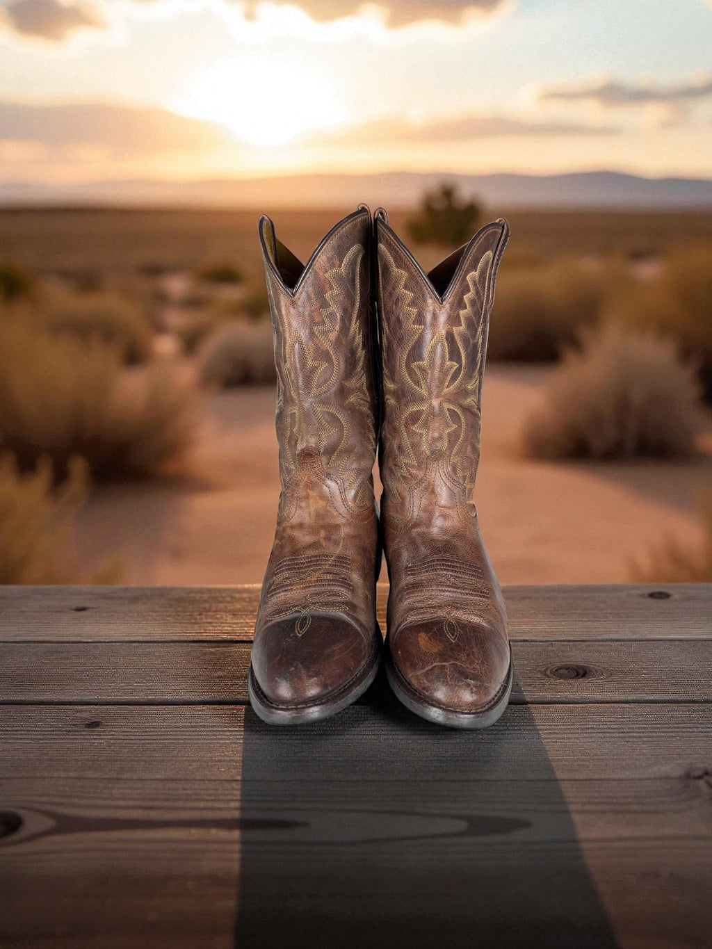 Vintage Western Boots Dunkelbraun Leder | US 8 (EU 41)