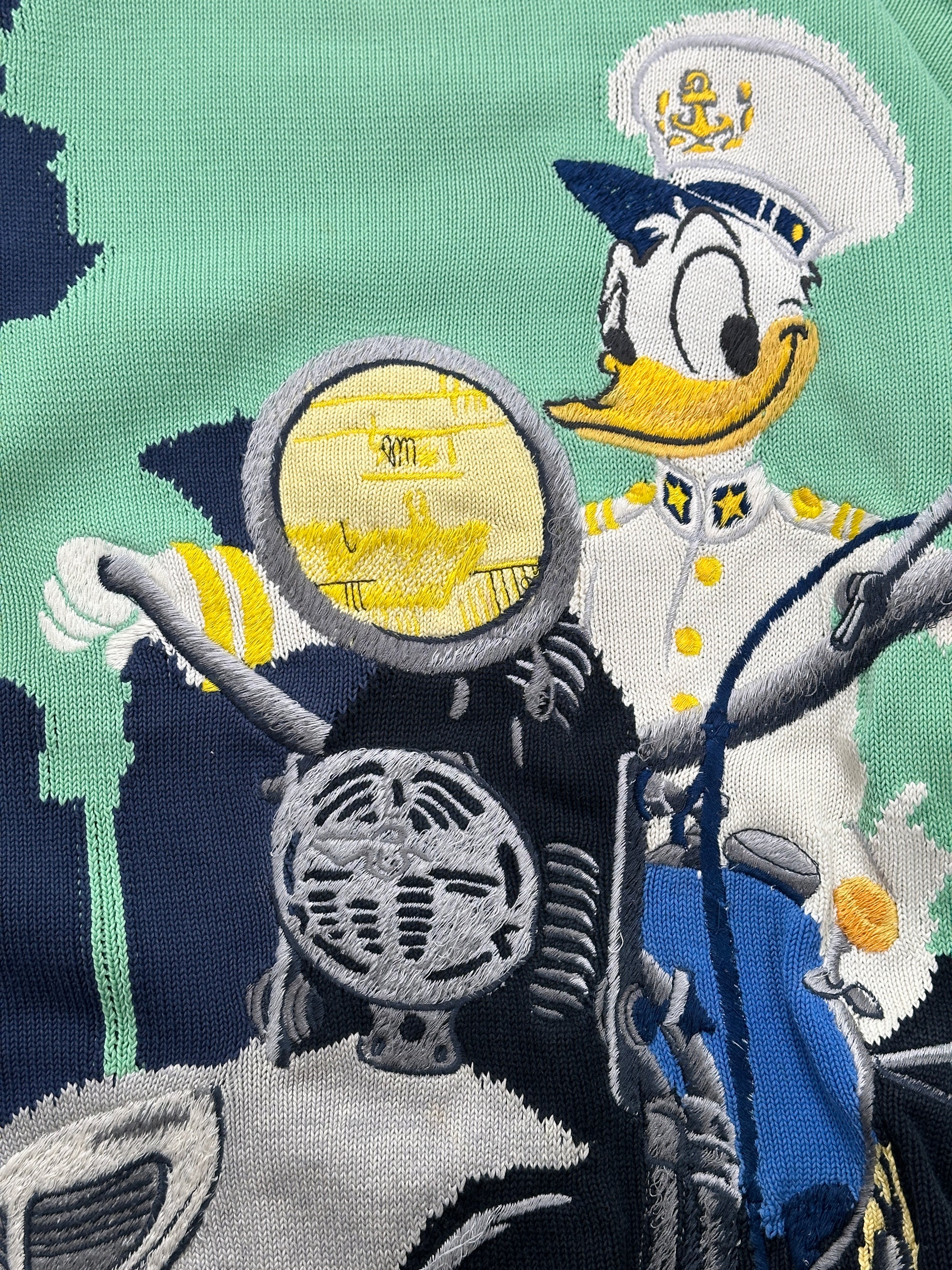 1992 Iceberg Disney Donald Duck auf Motorrad Sweater L