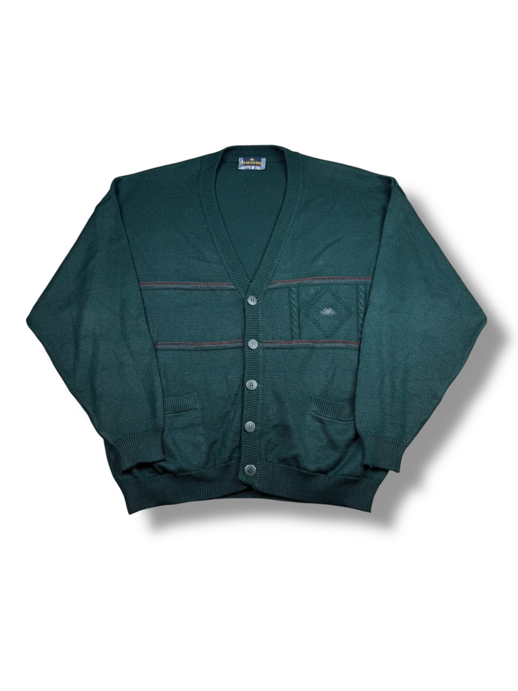 1990s Ilgrancho Sailing Knitwear Cardigan Dunkelgrün | L