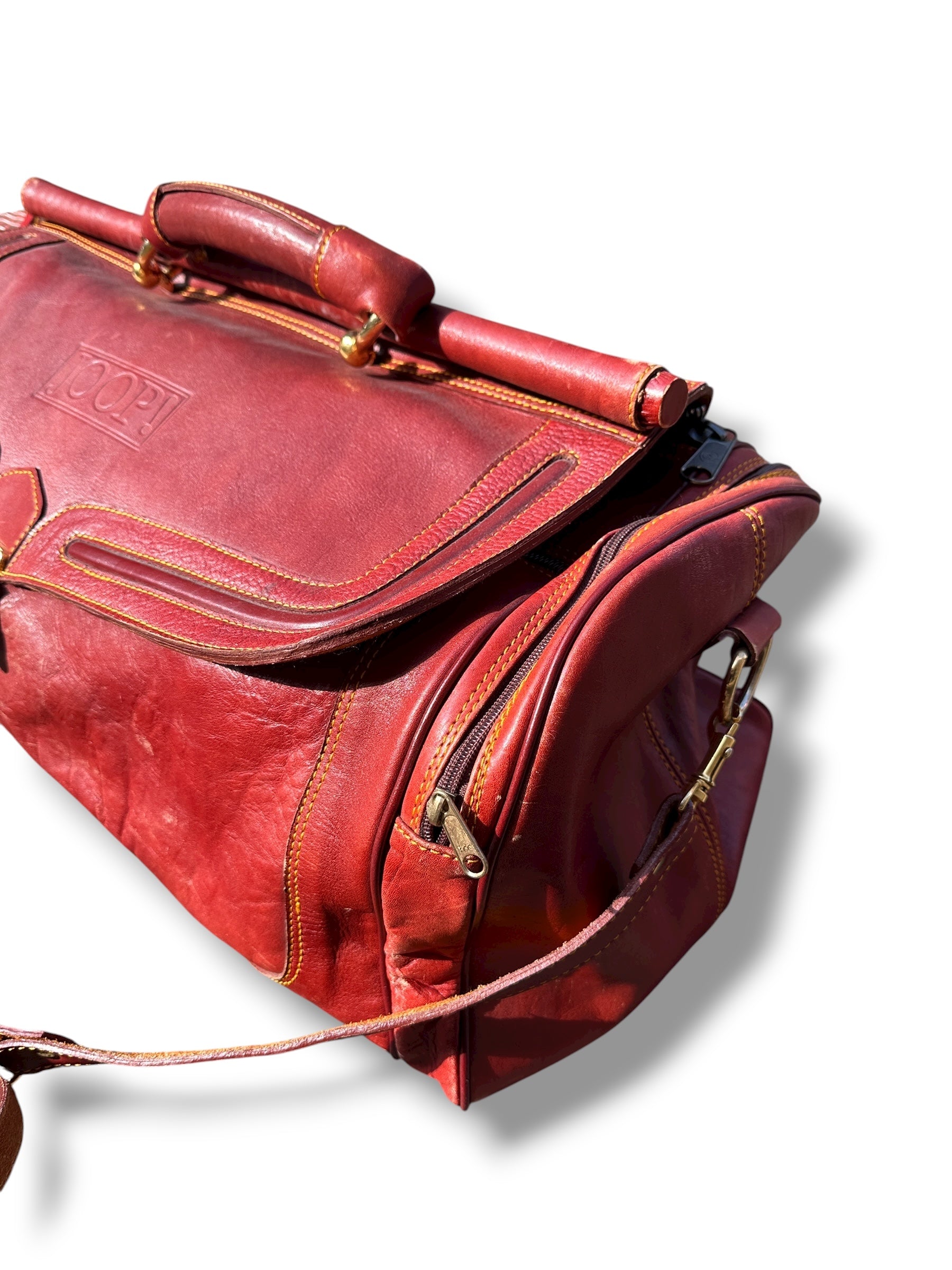 1990s JOOP! Leather Holdall Rot/Orange | Vintage