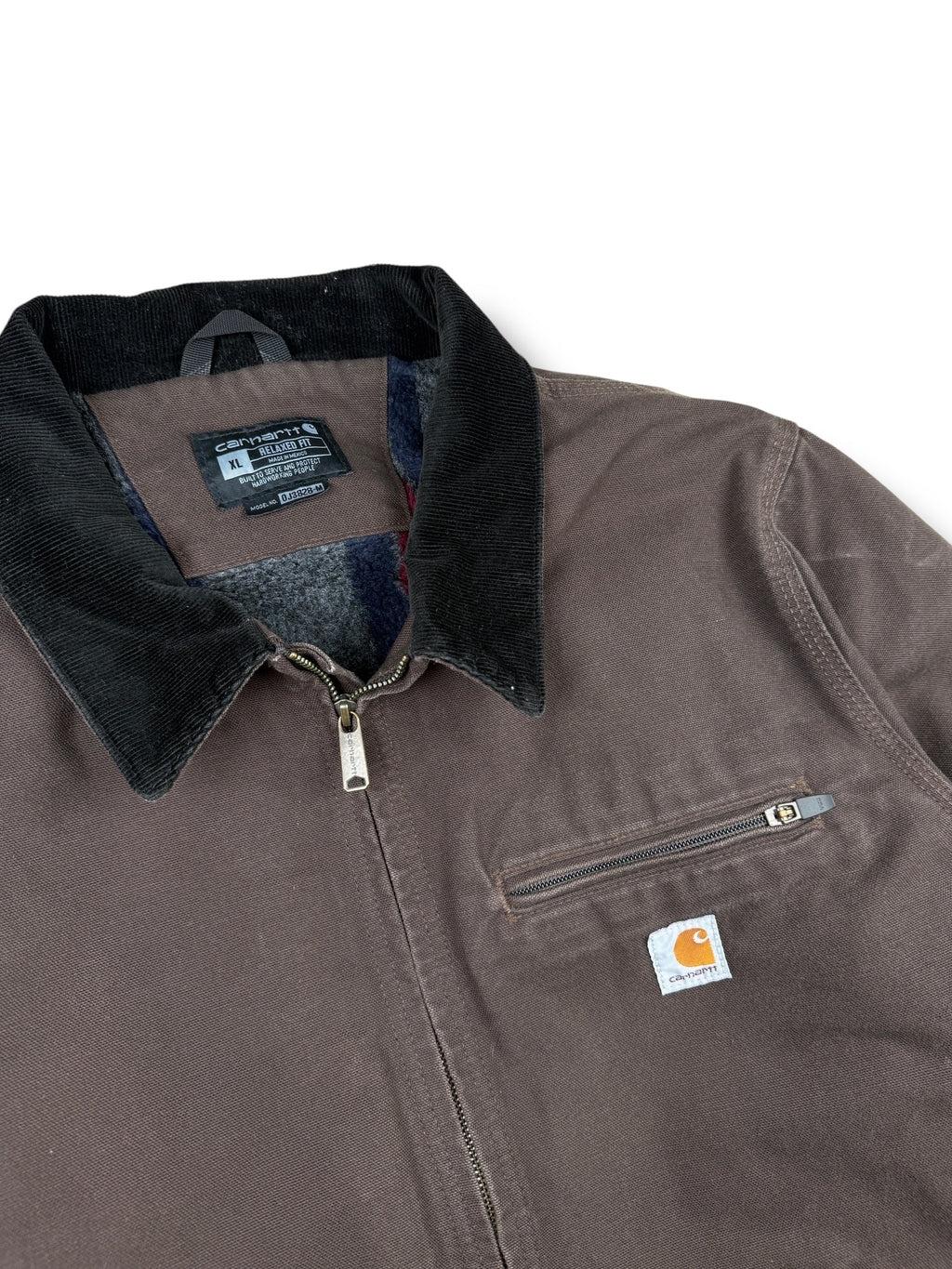 2010s Carhartt Detroit Jacke Dunkelbraun | XL | Made in Mexico | Blanket Lined