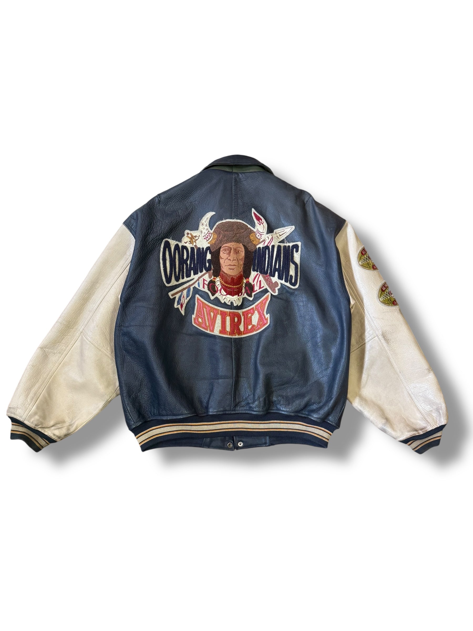 1990s Avirex Oorang Indian Head Lederjacke EXC Edition | XL