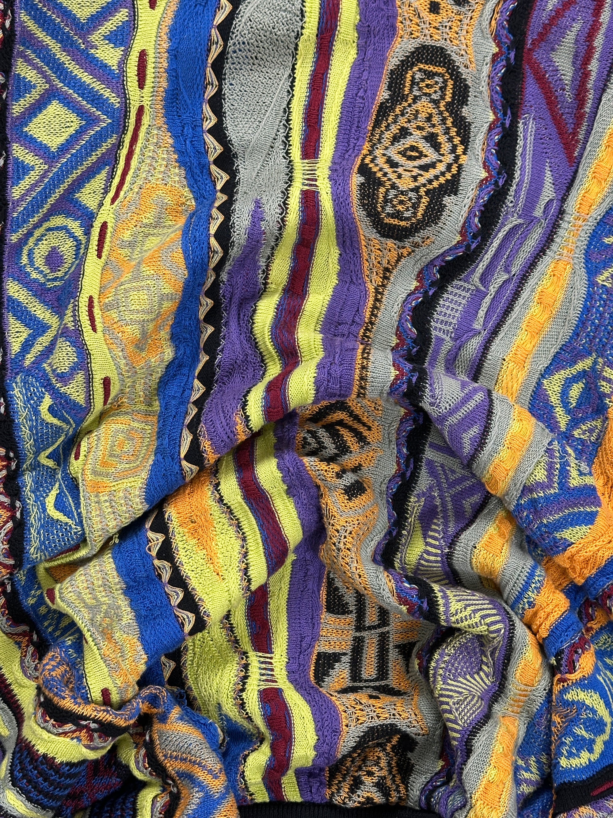 1990s Coogi Australia Strick Sweater Lila, Grün L