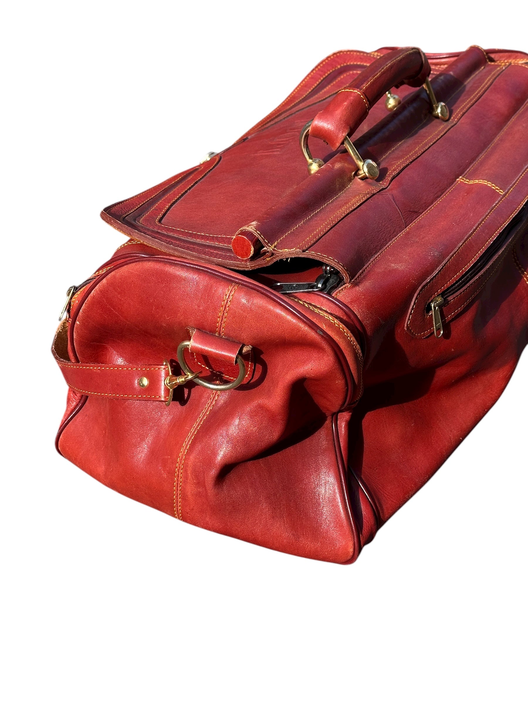 1990s JOOP! Leather Holdall Rot/Orange | Vintage