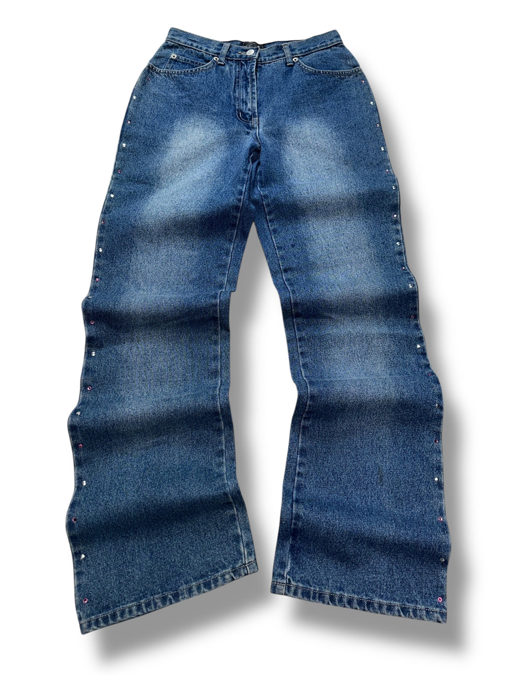 Y2K Buffalo Jeans Blau mit Glitzersteinen & Nieten | 34 Women’s W25