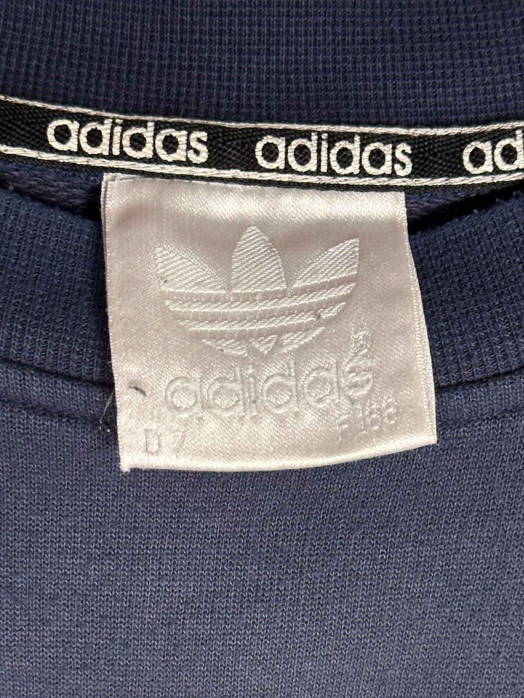 1980s Adidas Trefoil Logo Sweater Dunkelblau XL