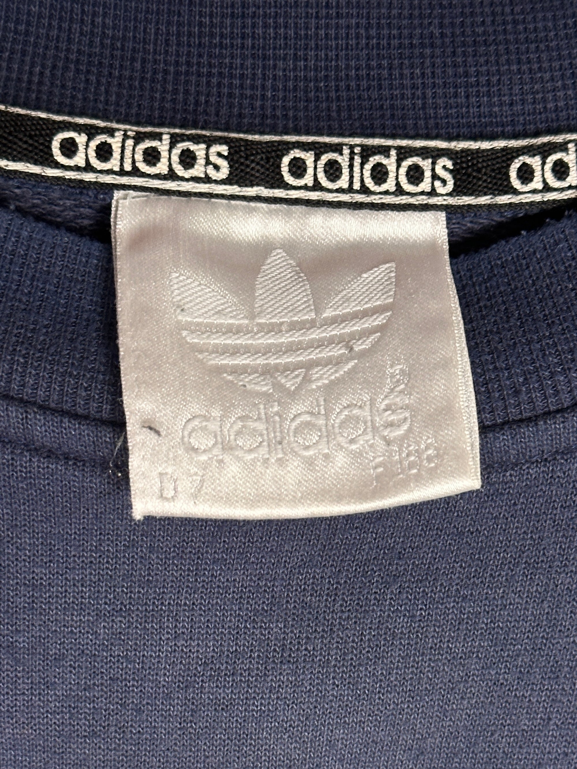 1980s Adidas Trefoil Logo Sweater Dunkelblau XL