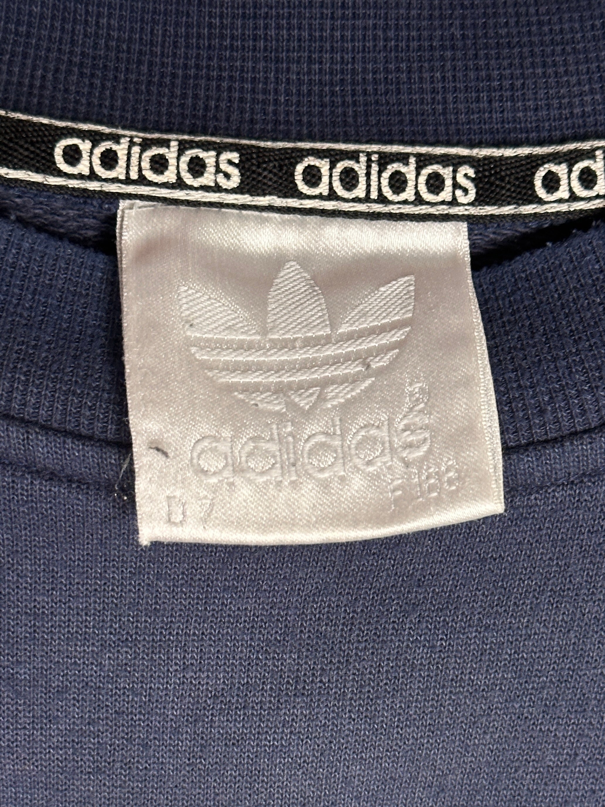 1980s Adidas Trefoil Logo Sweater Dunkelblau XL