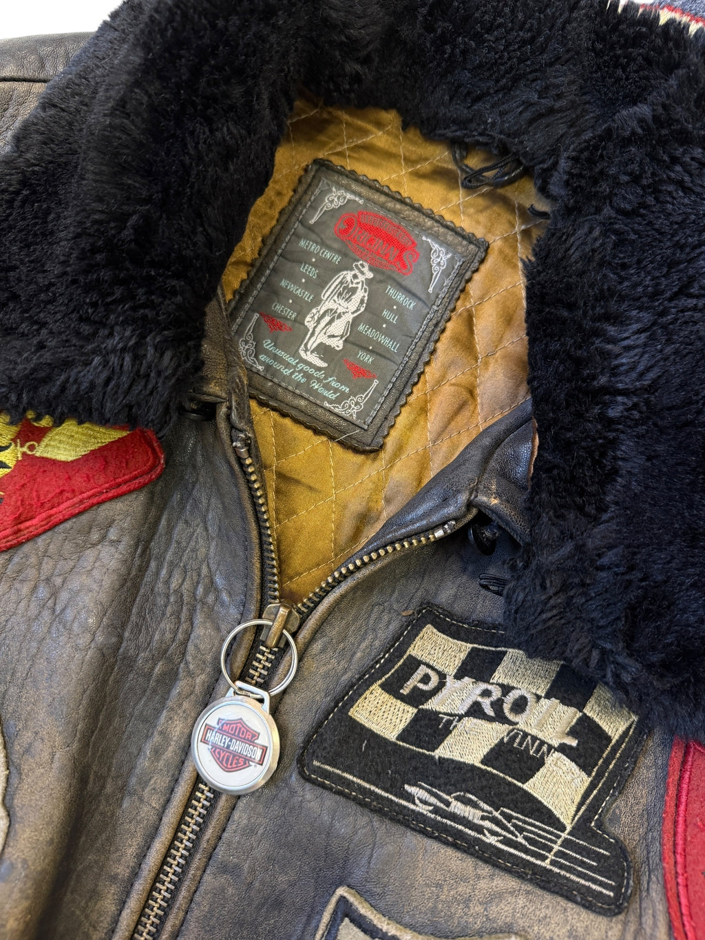 1970s Amerikanische Fliegerjacke Echtleder Lederjacke | M-L