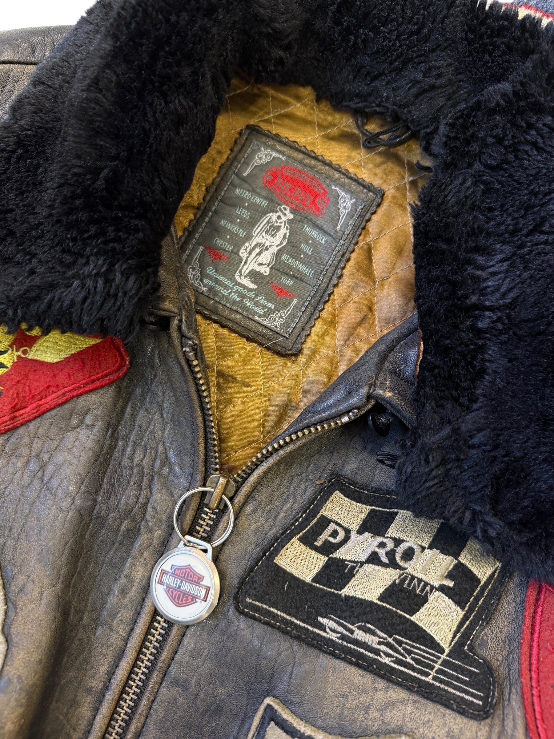 1970s Amerikanische Fliegerjacke Echtleder Lederjacke | M-L