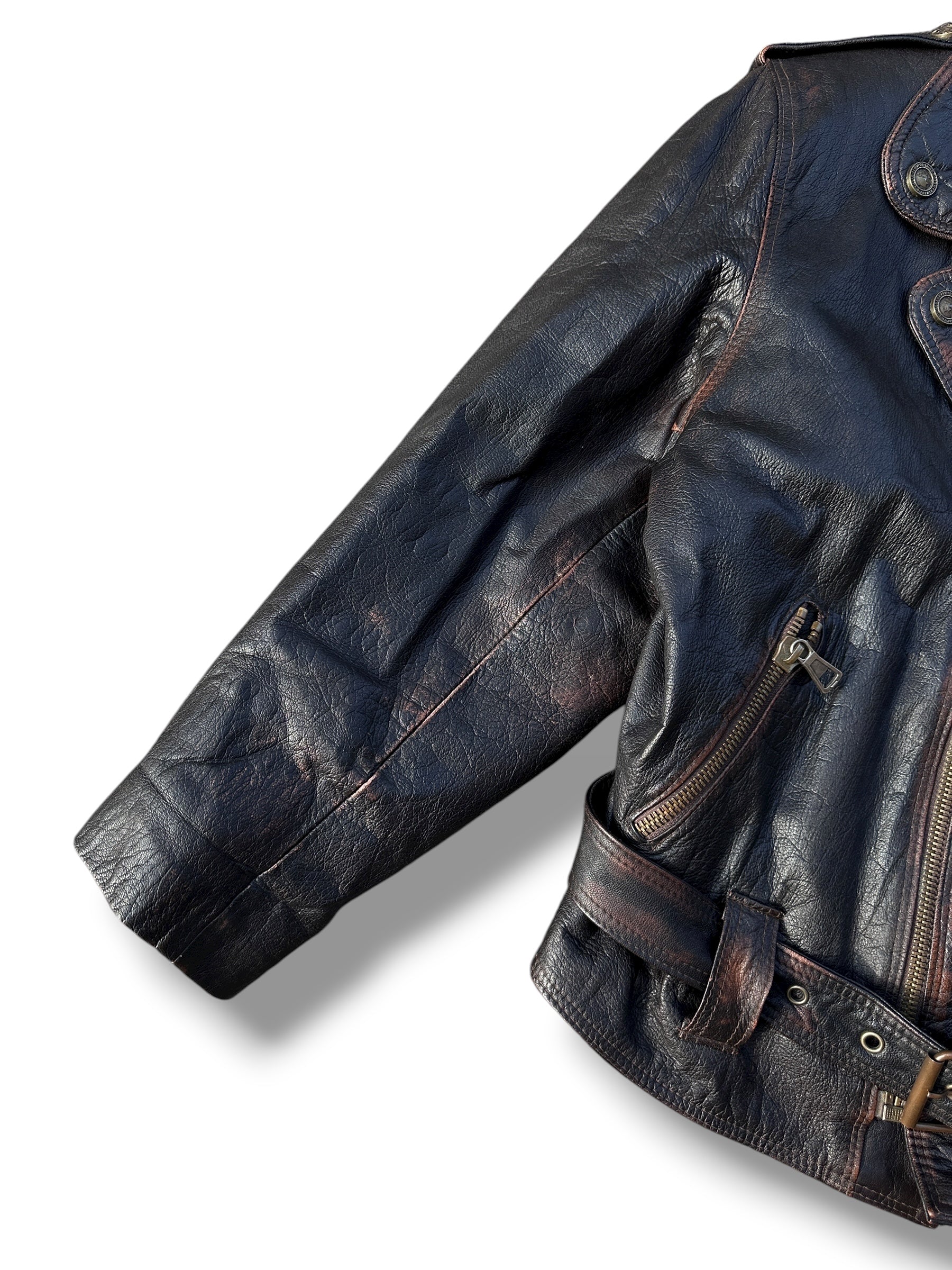 1970s Vera Pelle Retro Lederjacke Dunkelbraun | Made in Italy | Vintage M