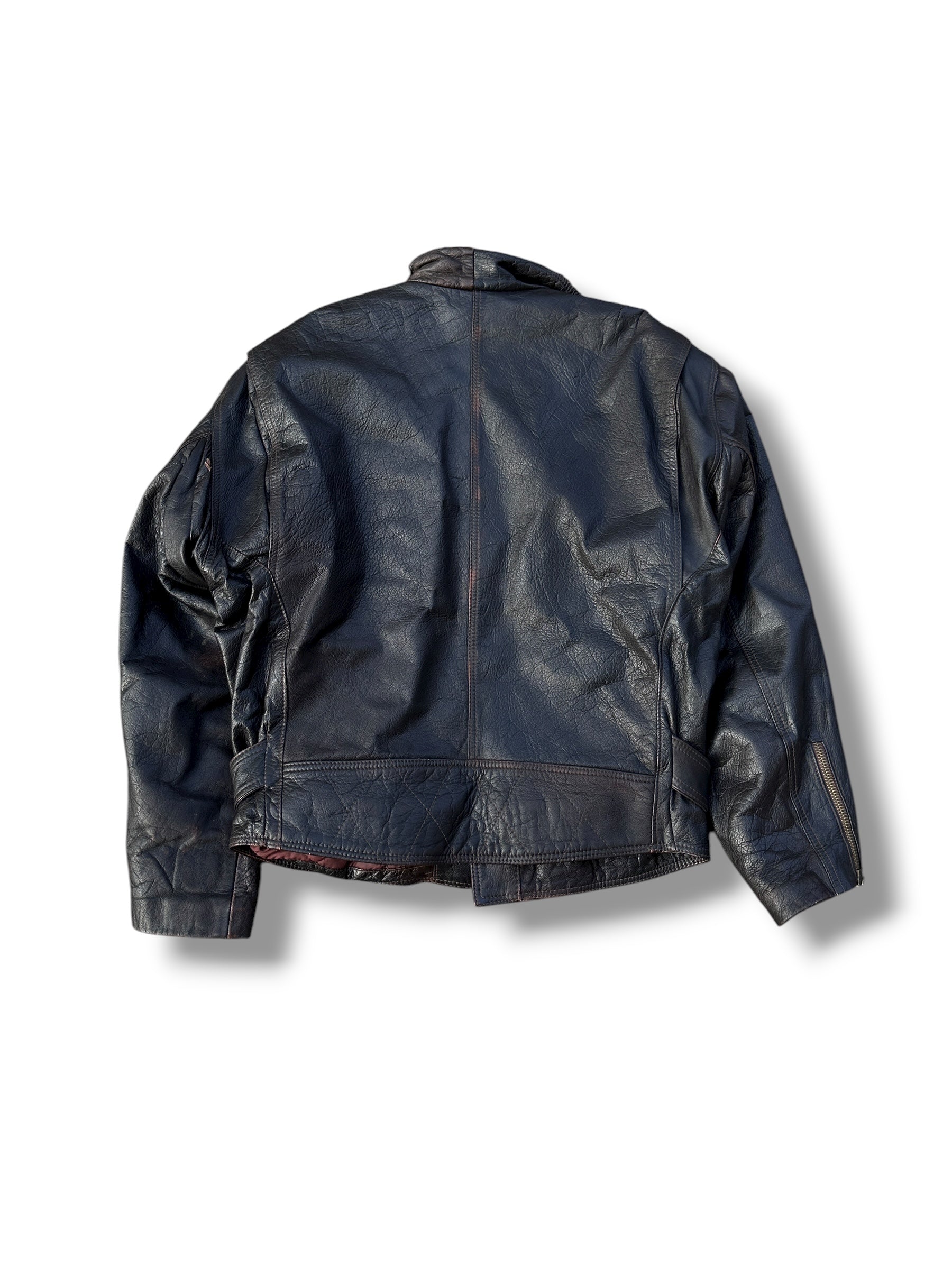 1970s Vera Pelle Retro Motorradjacke Dunkelbraun | Made in Italy | Vintage M