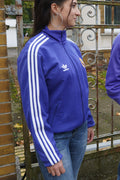 2000s Adidas x Real Madrid Vintage Trainingsjacke | Lila mit Streifen M