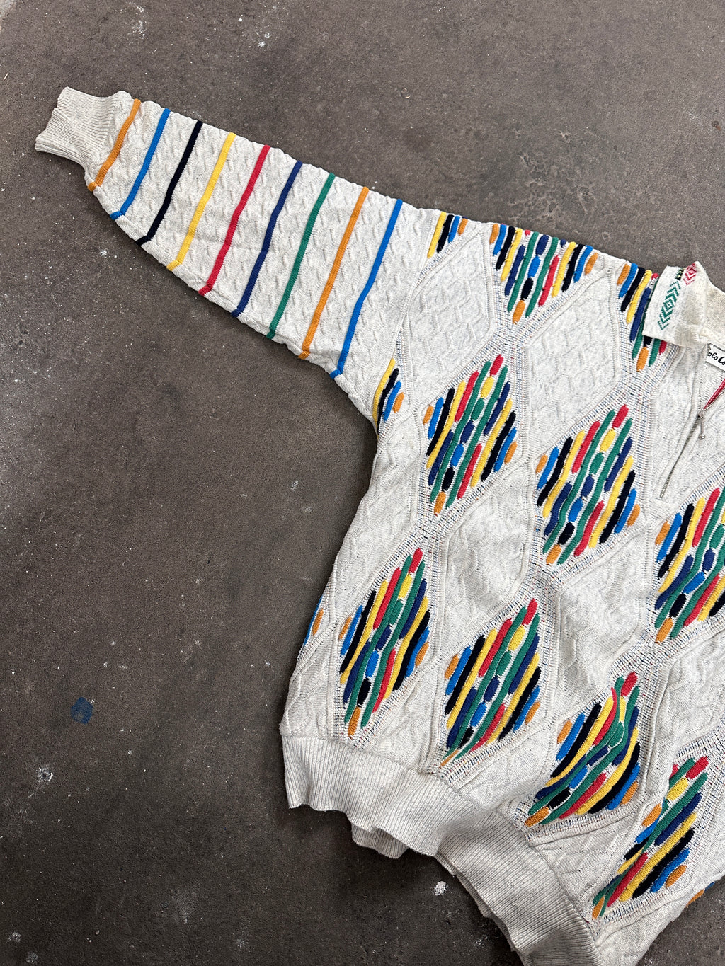 1990s Carlo Colucci Reggae Sweater Kragen Bunt L