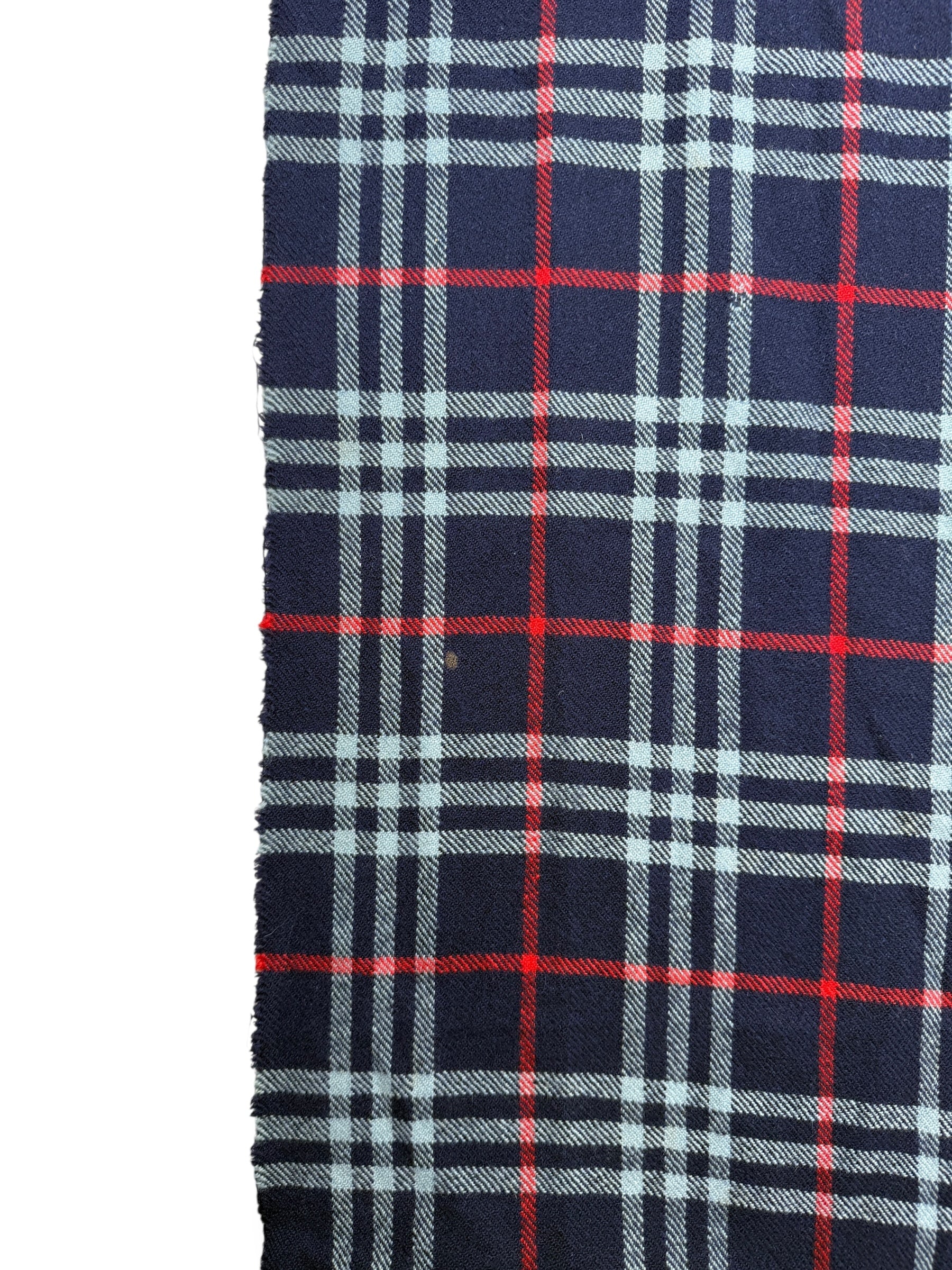 1990s Burberry Kaschmir Schal Dunkelblau Kariert