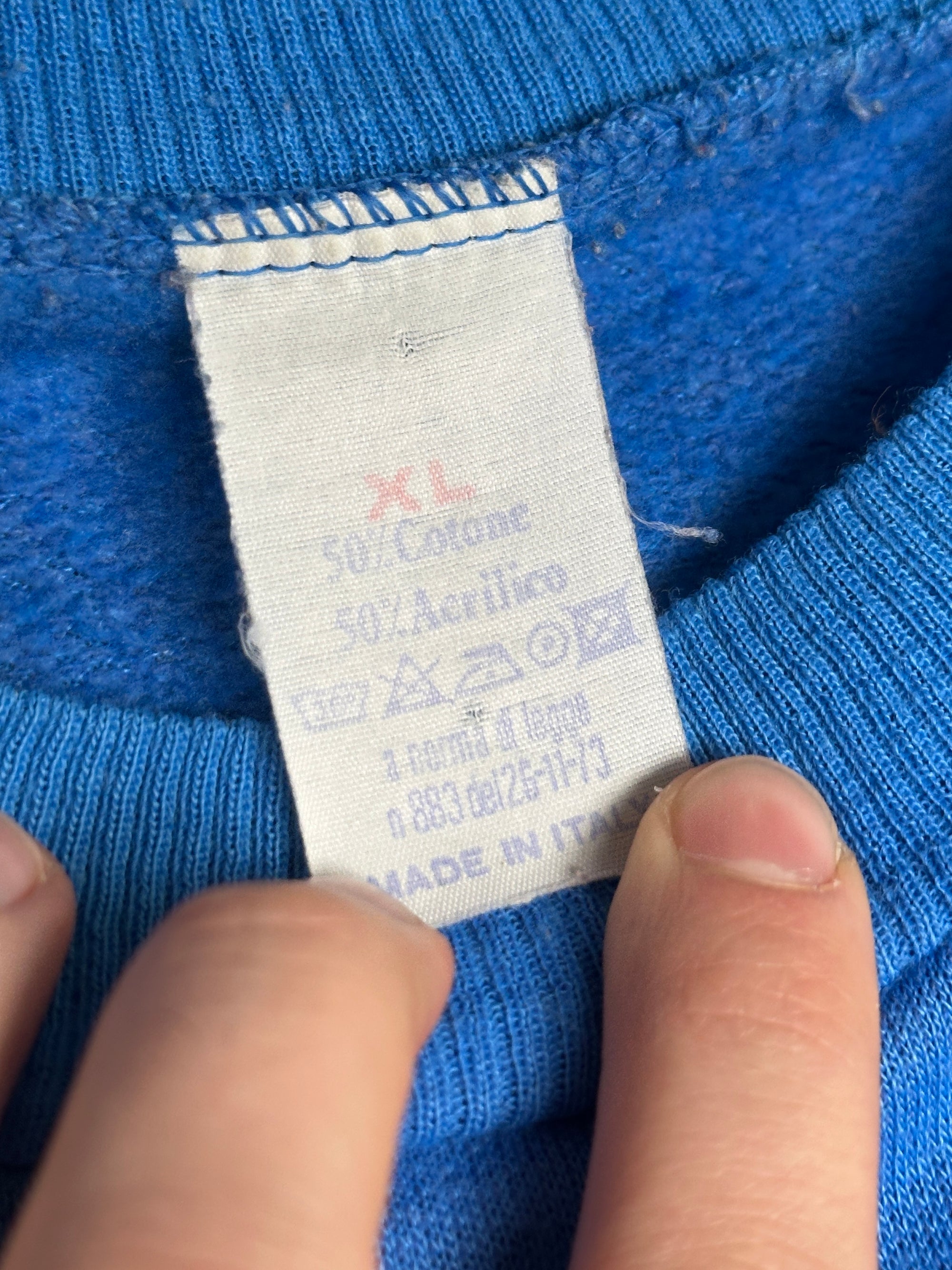 1980s Sweater Baseball Blau Baseball Italy XL