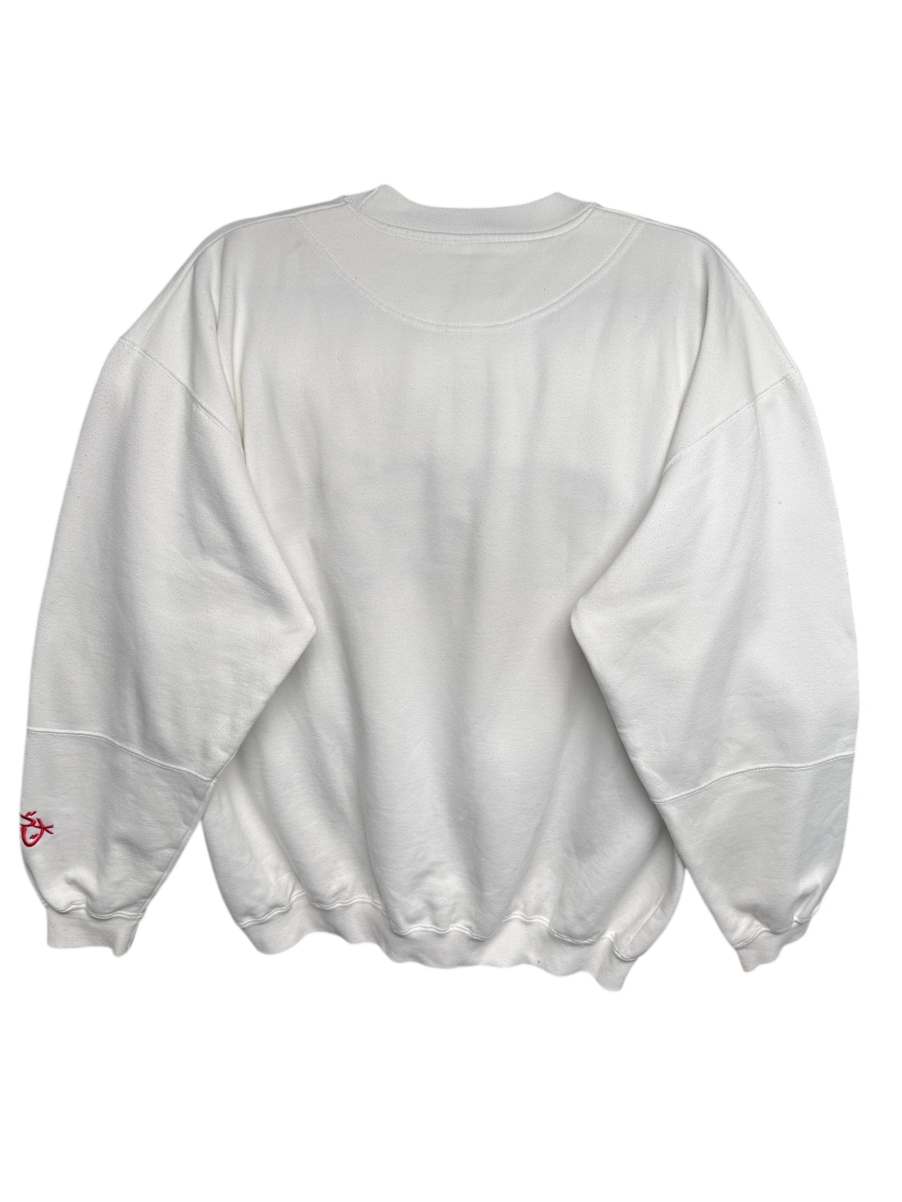 1990s Heavy Sweater Rap Red Rum Stitched weiß M