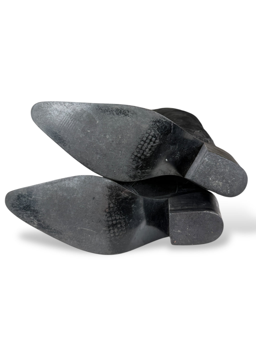 Western Cowgirl Boots Black Suede & Croco Look | 37