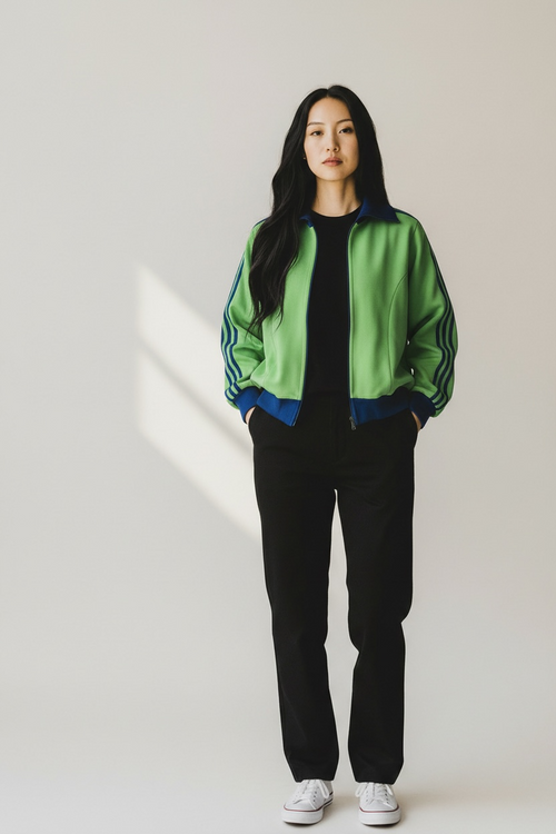 1970s Vintage Adidas Trackjacket | Two-Tone Grün Blau Trainingsjacke S