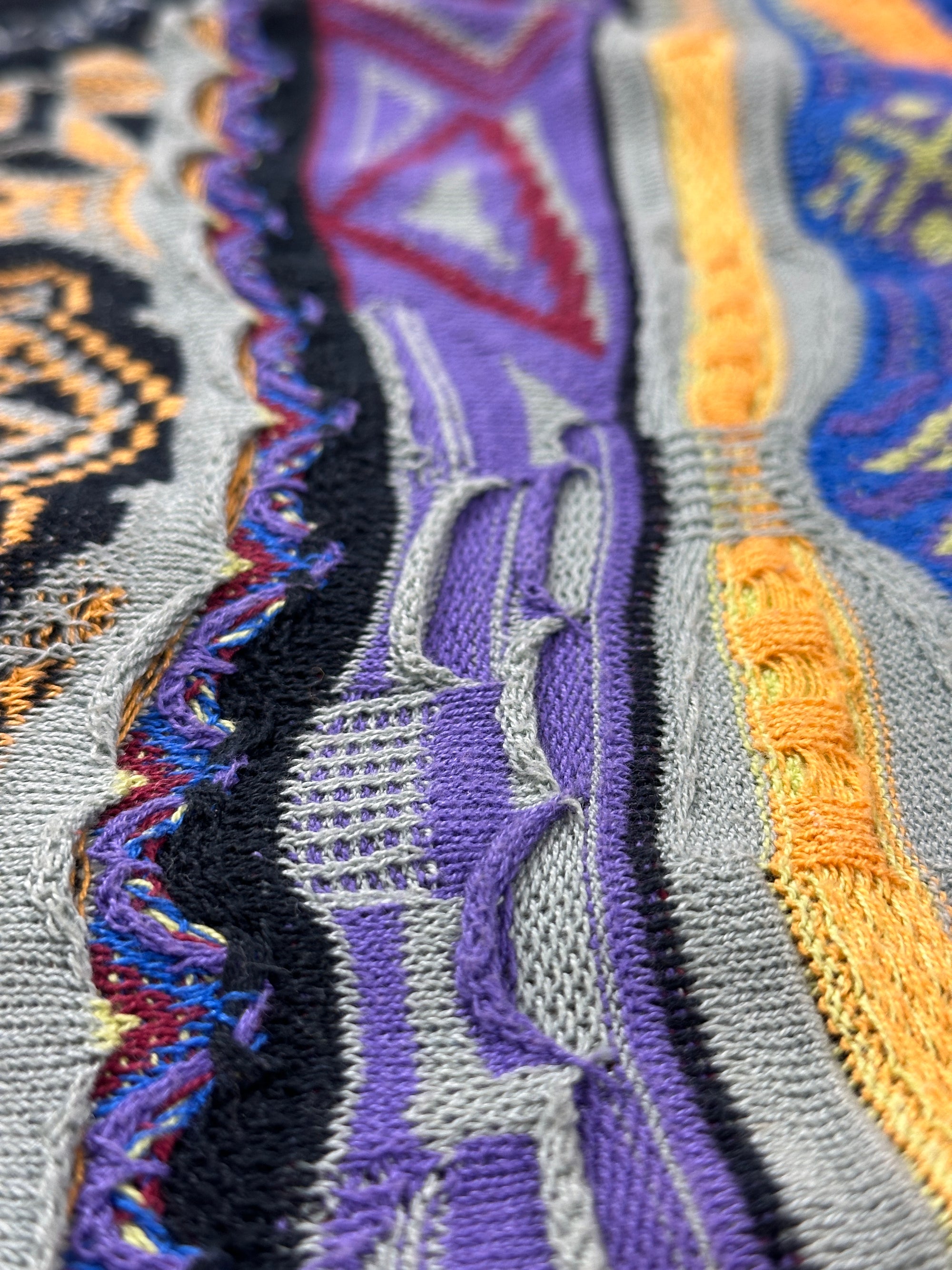 1990s Coogi Australia Strick Sweater Lila, Grün L