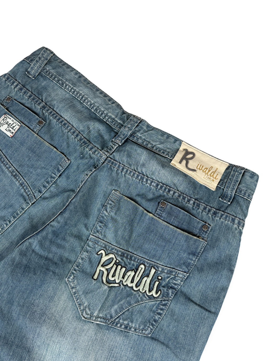 2000s Rivaldi Denim Jeans Blau Washed | L–XL (Neu)
