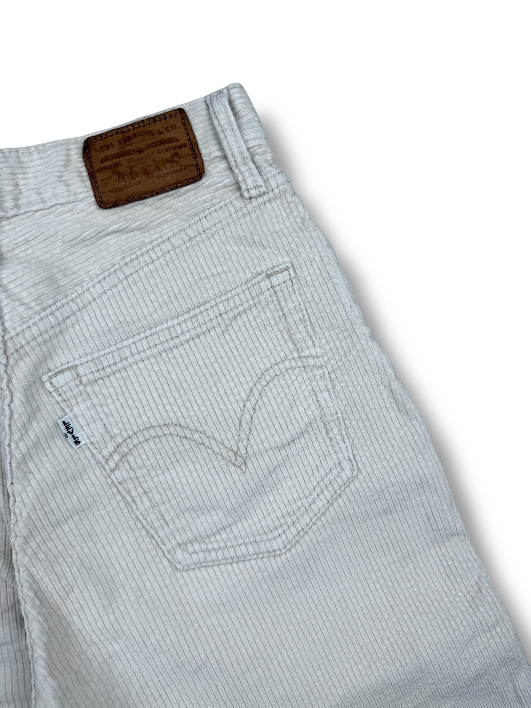 2010s Levi’s Ribcage Straight Cordhose Weiß | XS W26