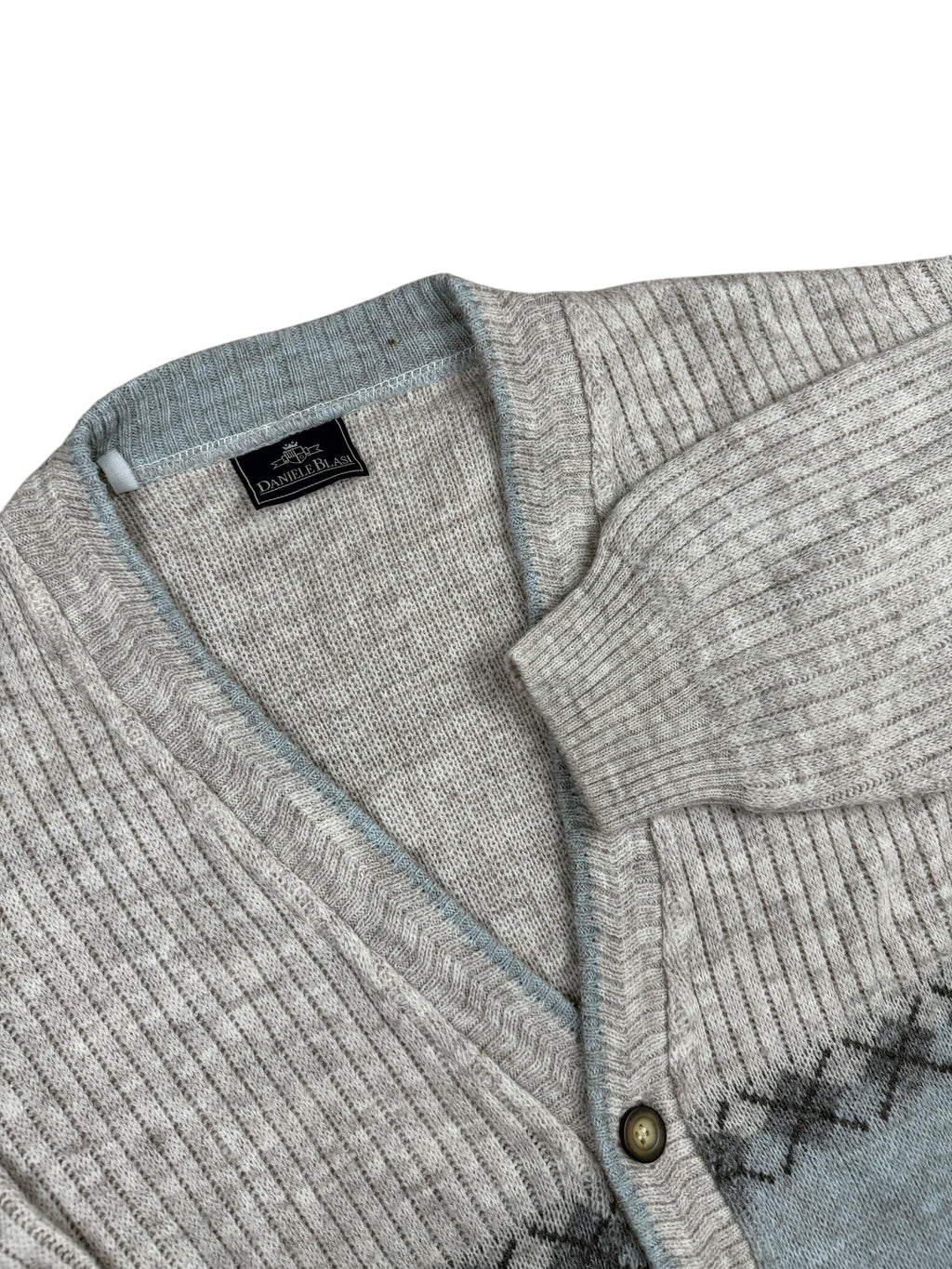 1990s Daniele Blasi Cardigan Hellgrau Blau | Wolle Mix | M