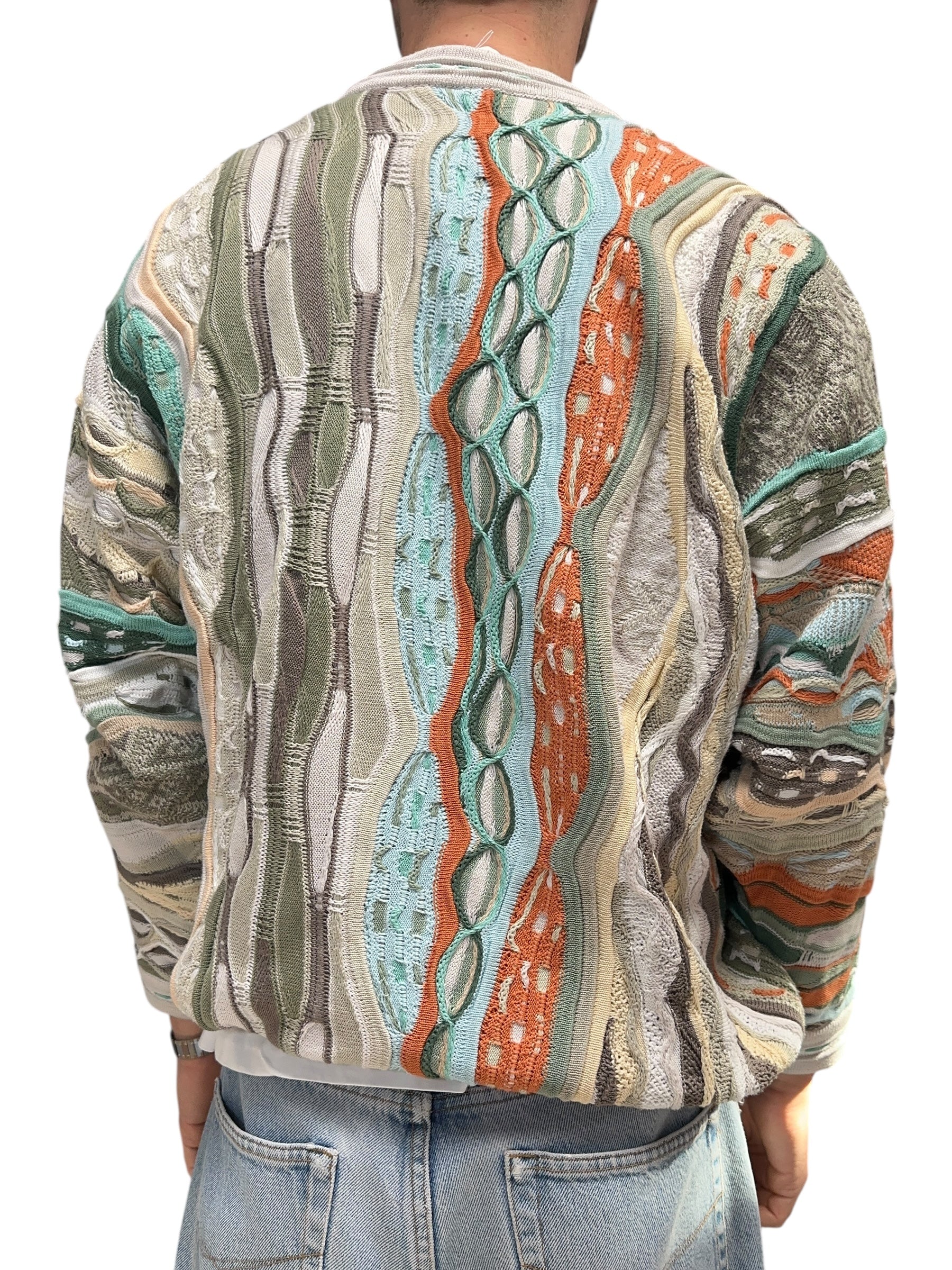 1990s Coogi Australia Strick Sweater Beige, Hellblau M