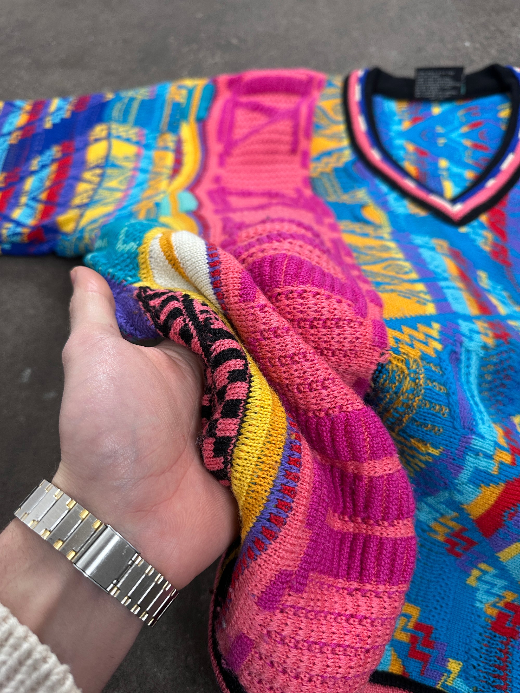 1990s Coogi Australia Sweater Pink Blau M